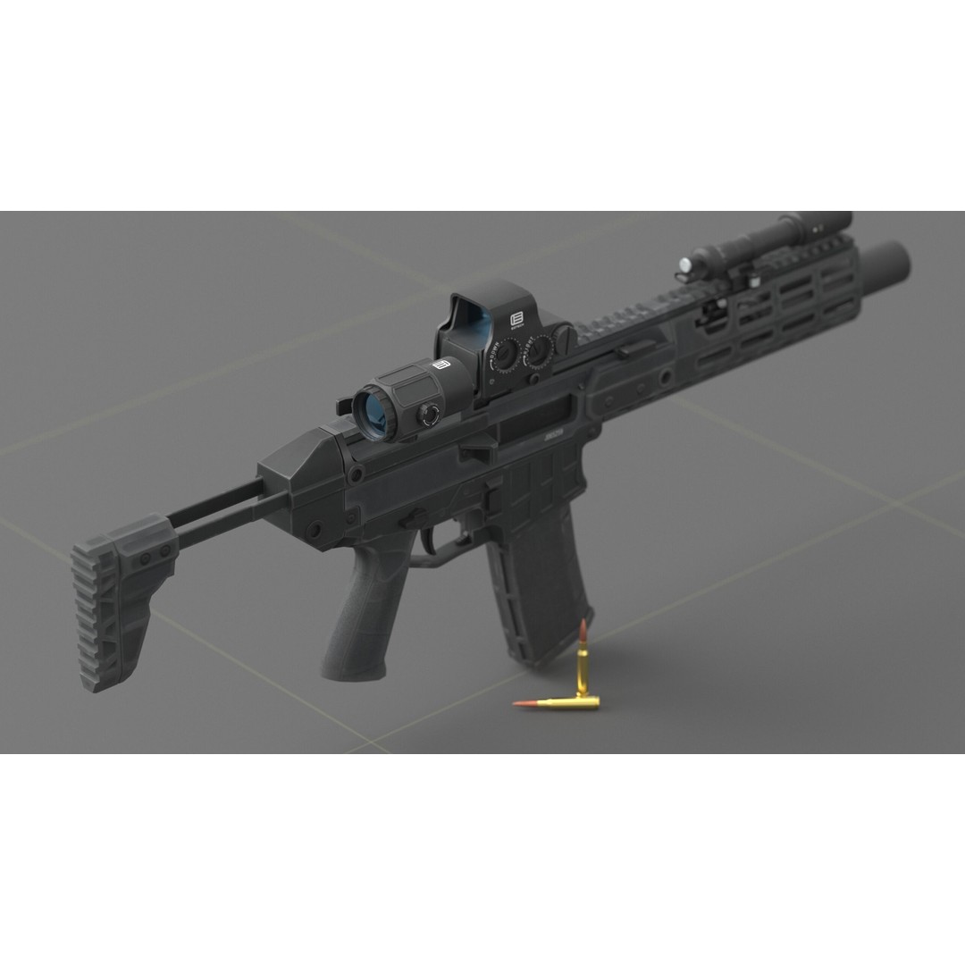 CZ Bren 3 3D Model – Low Poly Military Rifle, FBX, Game Ready - View 55