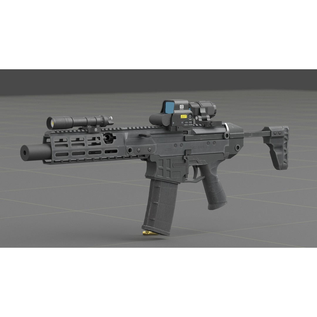 CZ Bren 3 3D Model – Low Poly Military Rifle, FBX, Game Ready - View 58