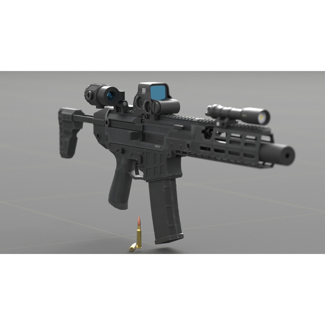 CZ Bren 3 3D Model – Low Poly Military Rifle, FBX, Game Ready - View 59