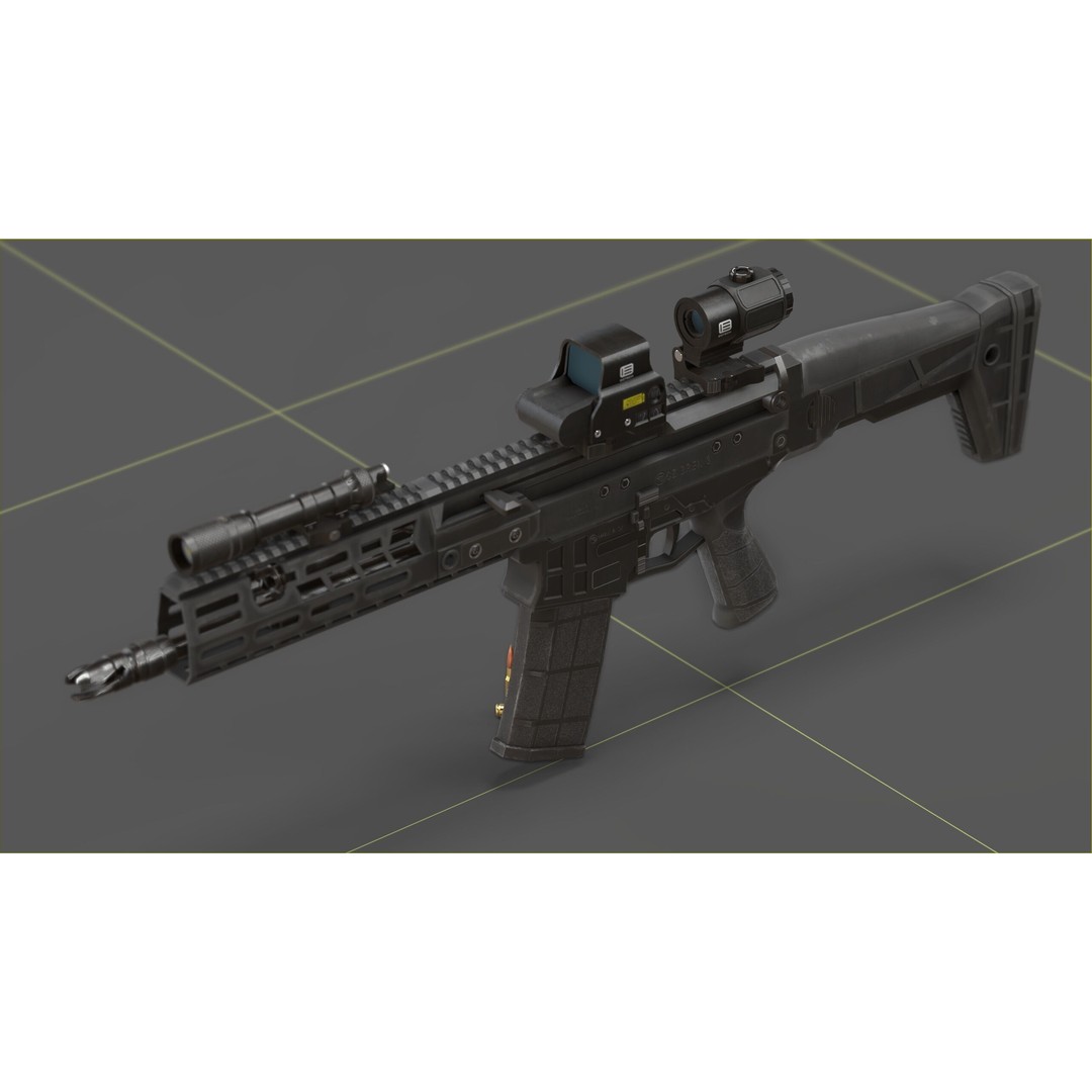 CZ Bren 3 3D Model – Low Poly Military Rifle, FBX, Game Ready - View 6