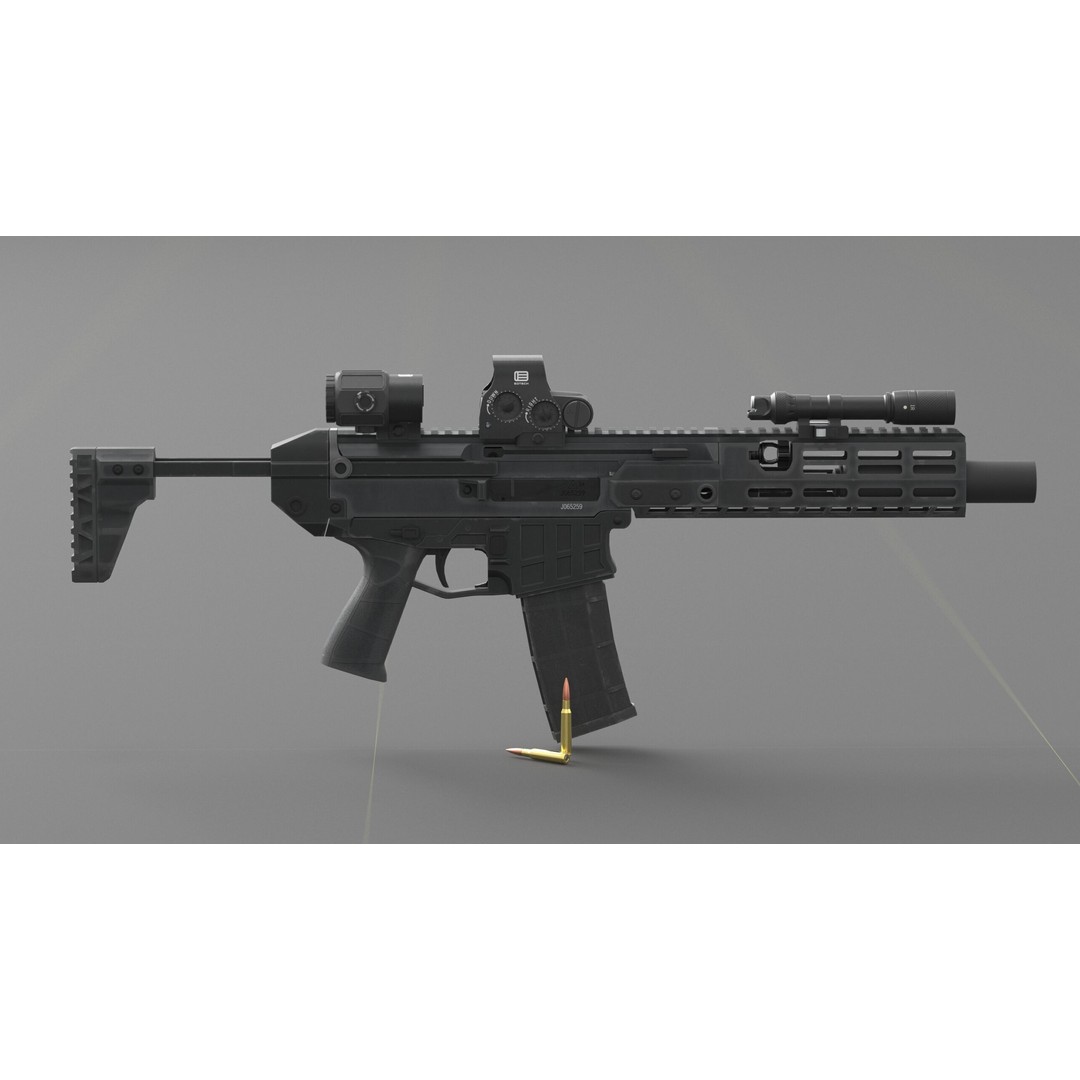CZ Bren 3 3D Model – Low Poly Military Rifle, FBX, Game Ready - View 60
