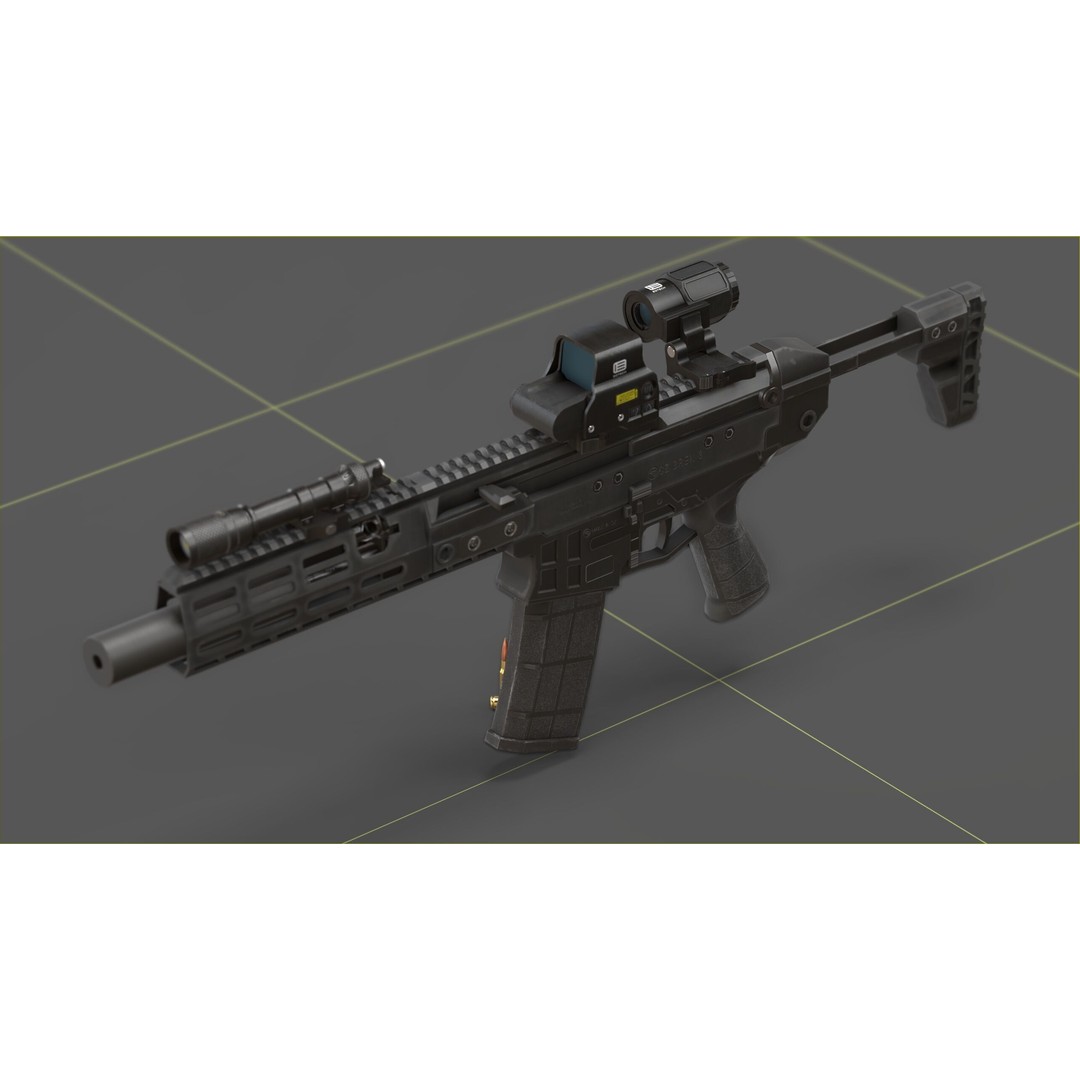 CZ Bren 3 3D Model – Low Poly Military Rifle, FBX, Game Ready - View 7