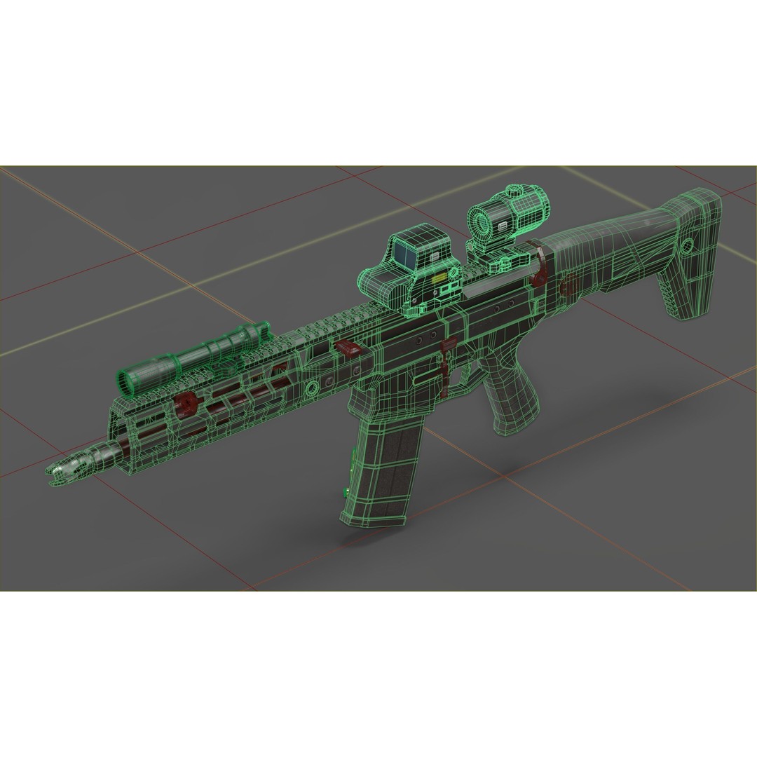 CZ Bren 3 3D Model – Low Poly Military Rifle, FBX, Game Ready - View 9