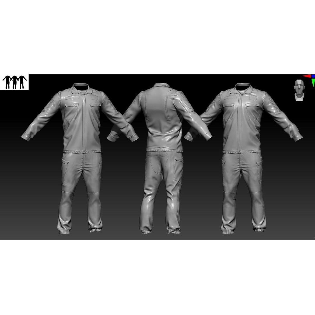 Military Game Ready Uniform 3D Model – Low Poly PBR Asset, FBX, OBJ - View 9