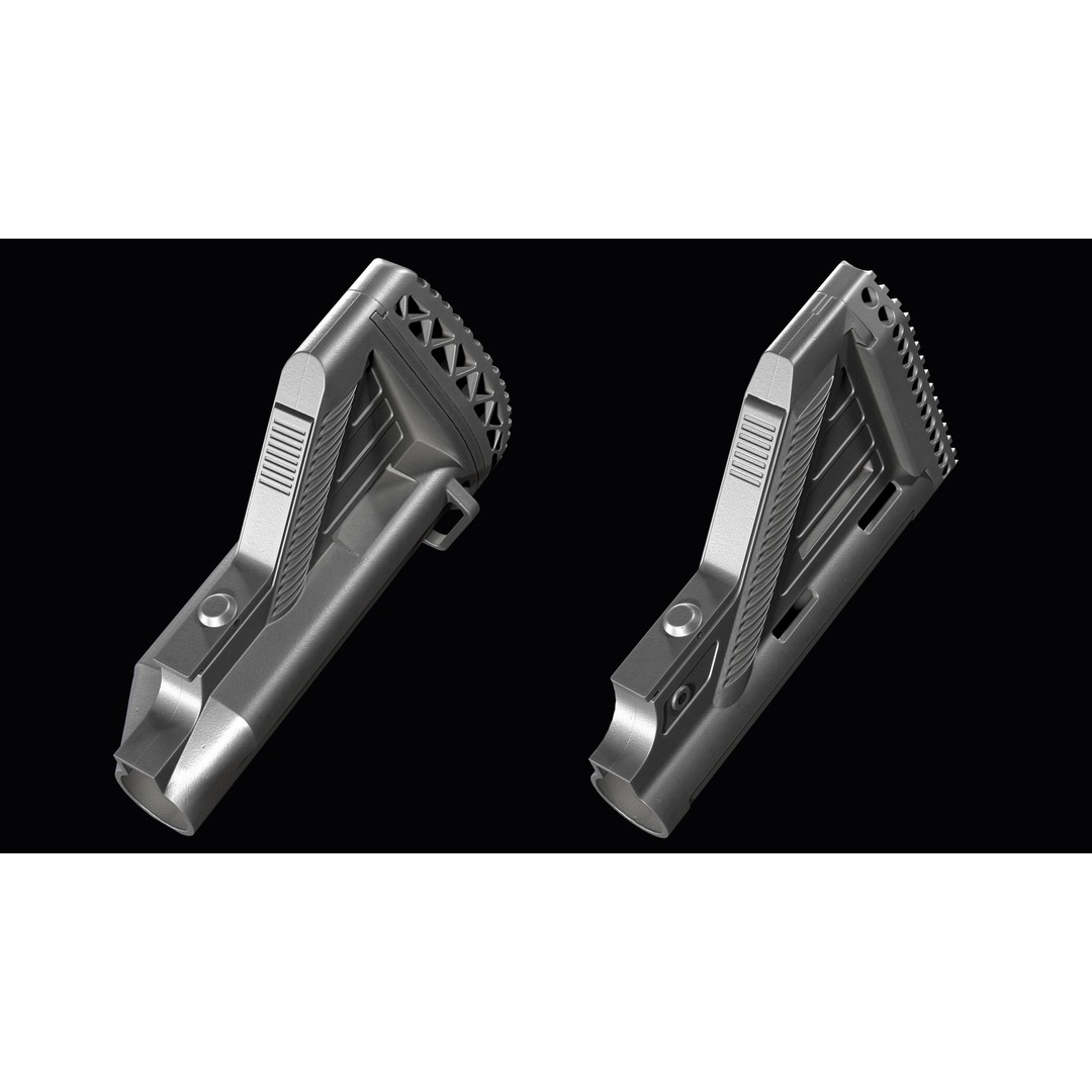 AR-15 AR-10 Stock 3D Model – Low Poly Game Asset, FBX, PBR Textures