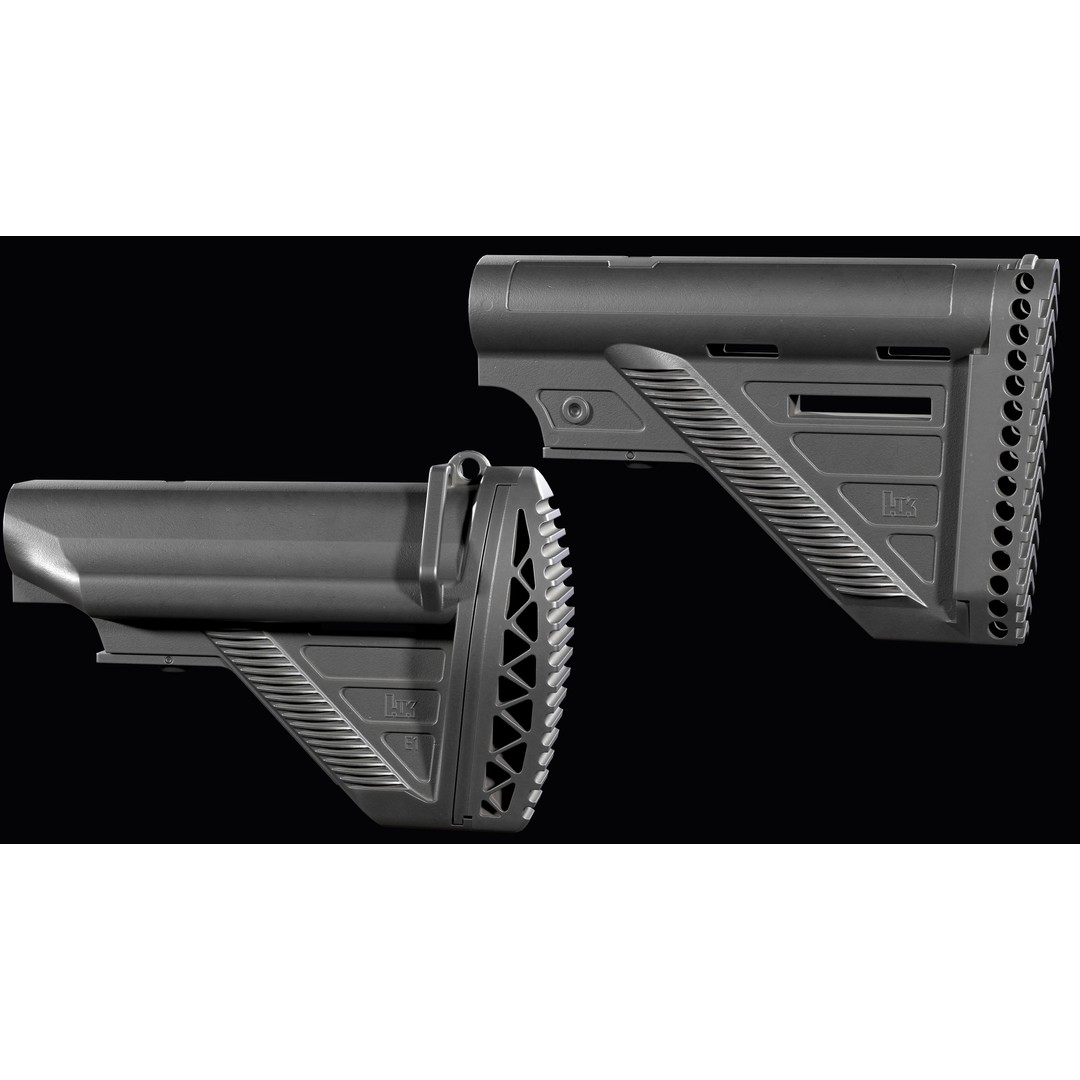 AR-15 AR-10 Stock 3D Model – Low Poly Game Asset, FBX, PBR Textures - View 10