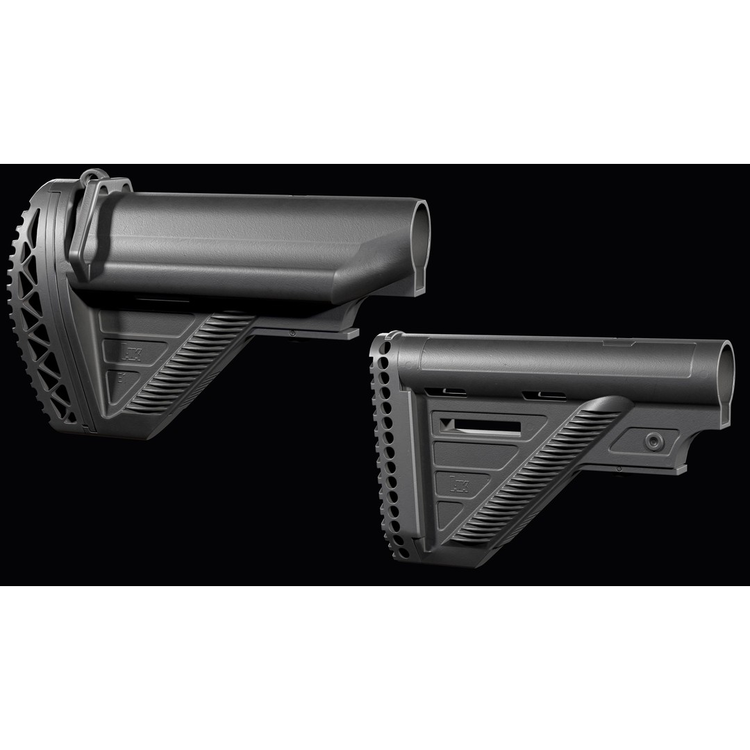 AR-15 AR-10 Stock 3D Model – Low Poly Game Asset, FBX, PBR Textures - View 12