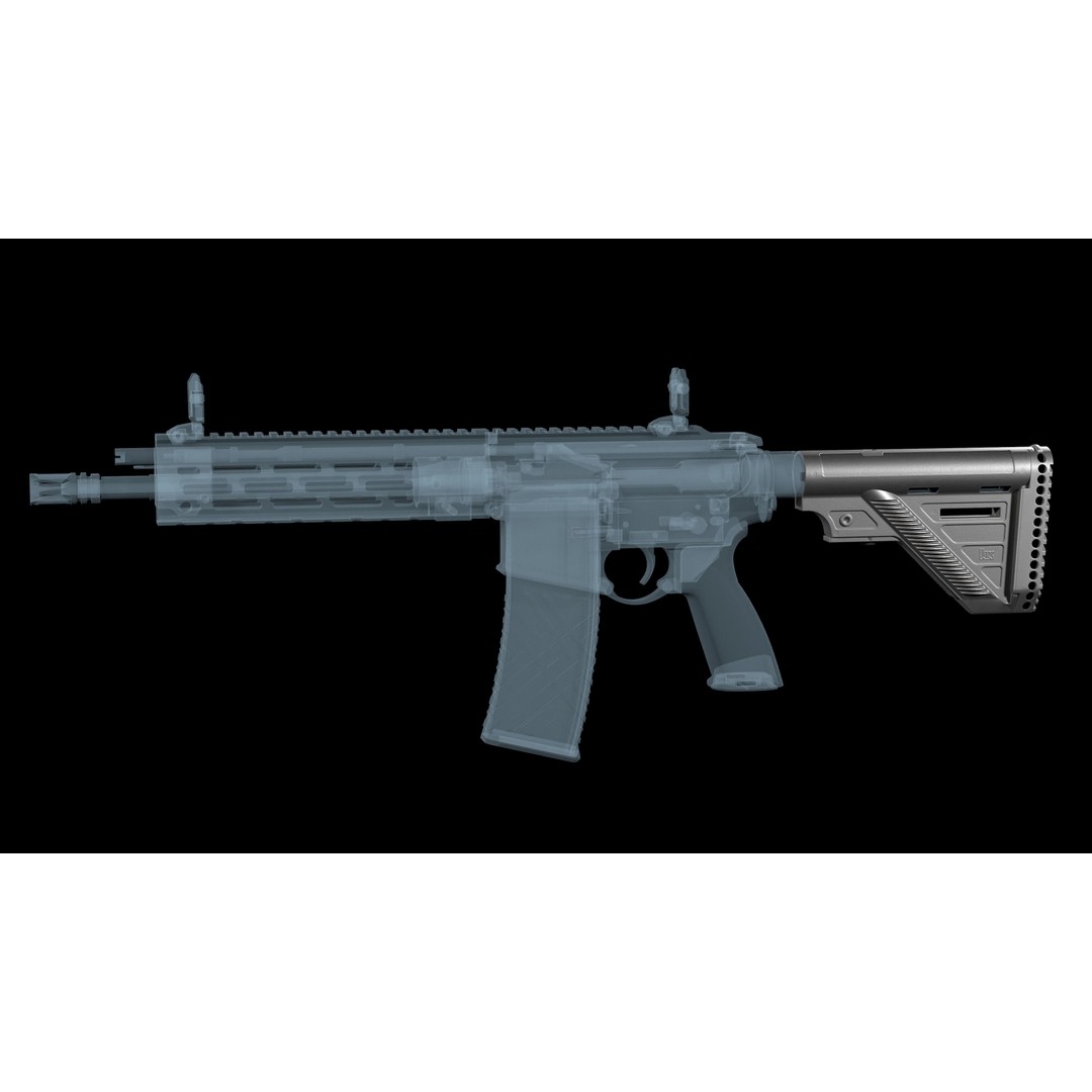 AR-15 AR-10 Stock 3D Model – Low Poly Game Asset, FBX, PBR Textures - View 5