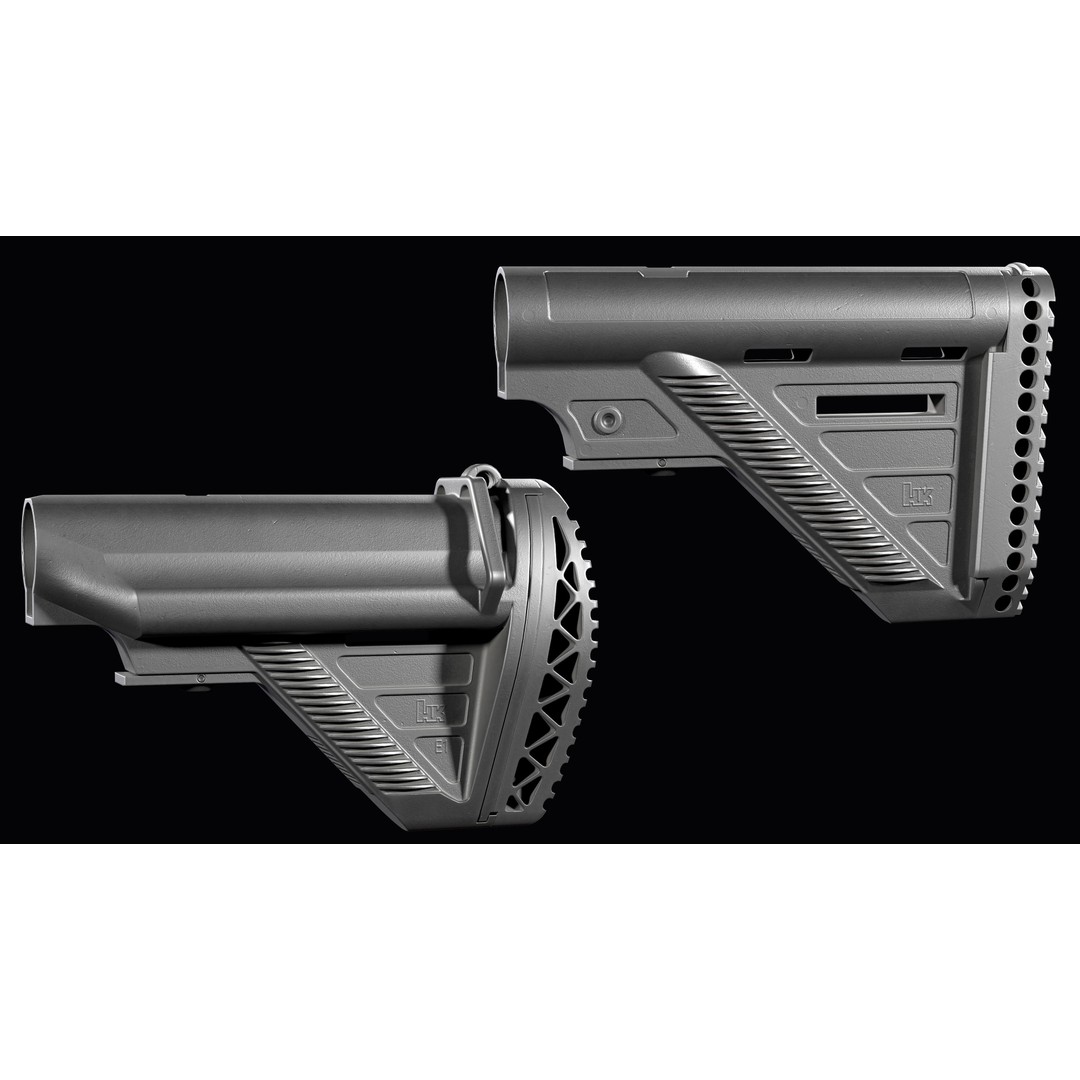 AR-15 AR-10 Stock 3D Model – Low Poly Game Asset, FBX, PBR Textures - View 9