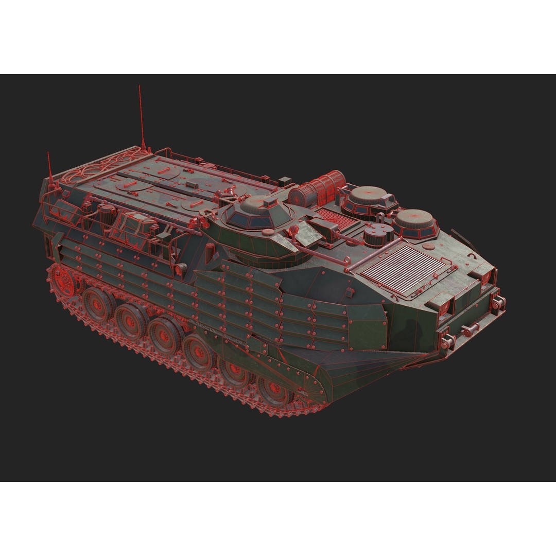 Assault Amphibious Vehicle AAVP 7A1 3D Model – Low Poly Game Asset, FBX