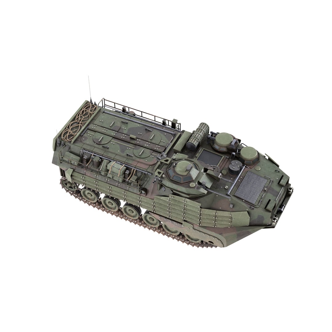 Assault Amphibious Vehicle AAVP 7A1 3D Model – Low Poly Game Asset, FBX - View 10