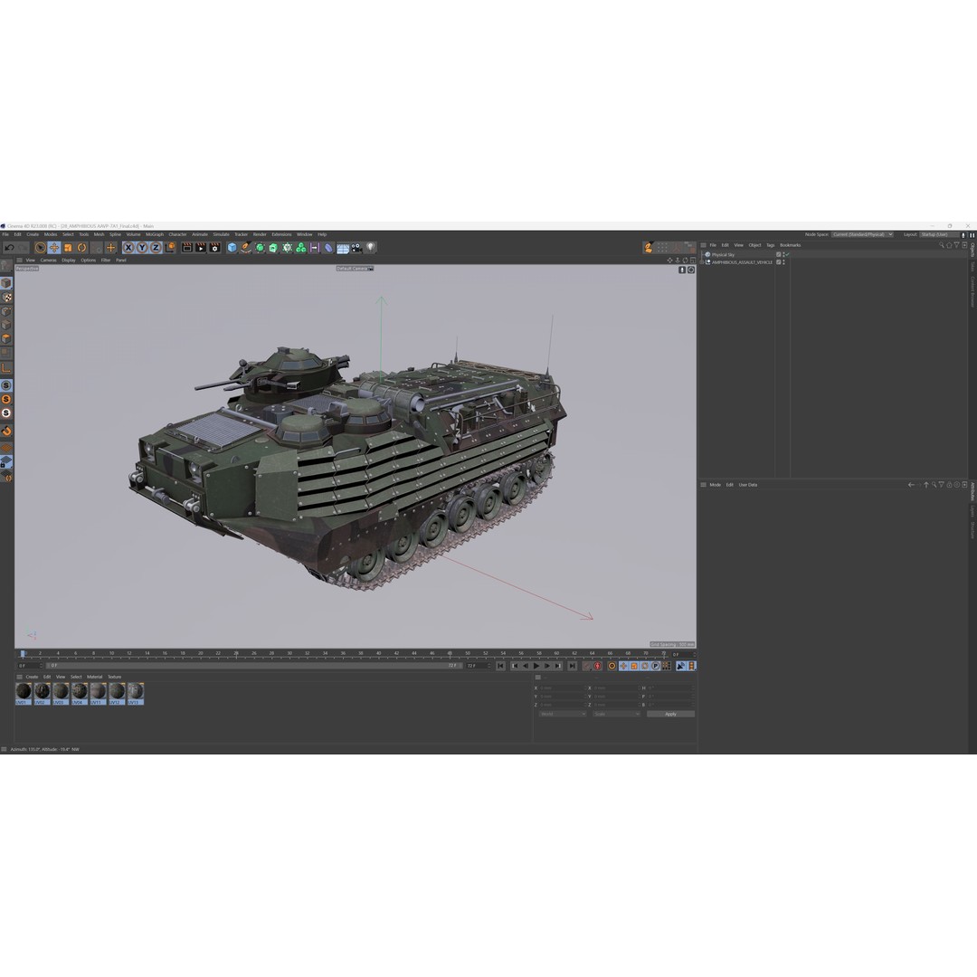 Assault Amphibious Vehicle AAVP 7A1 3D Model – Low Poly Game Asset, FBX - View 12