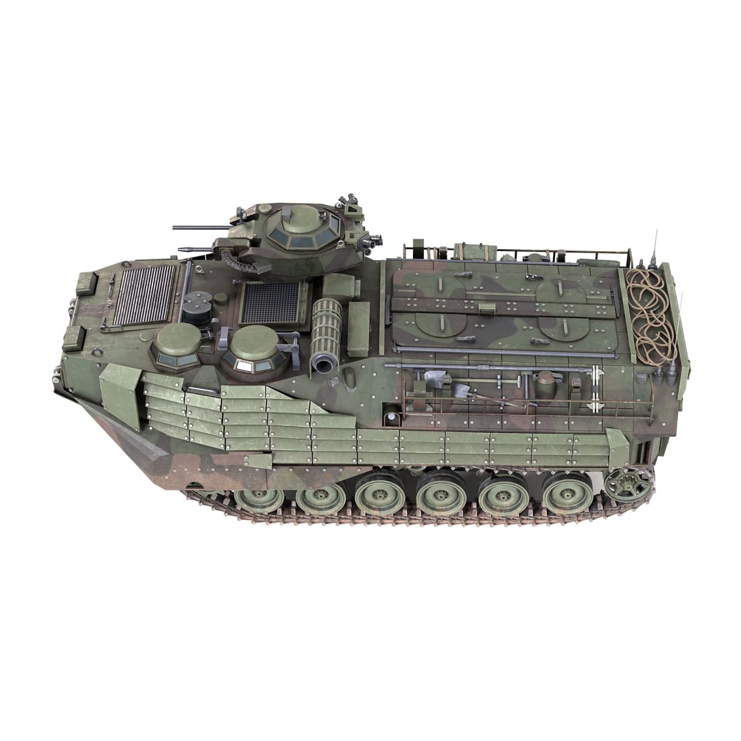 Assault Amphibious Vehicle AAVP 7A1 3D Model – Low Poly Game Asset, FBX - View 4
