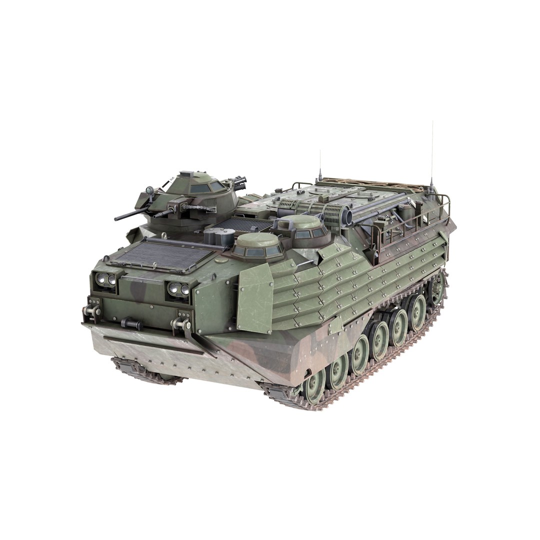 Assault Amphibious Vehicle AAVP 7A1 3D Model – Low Poly Game Asset, FBX - View 5