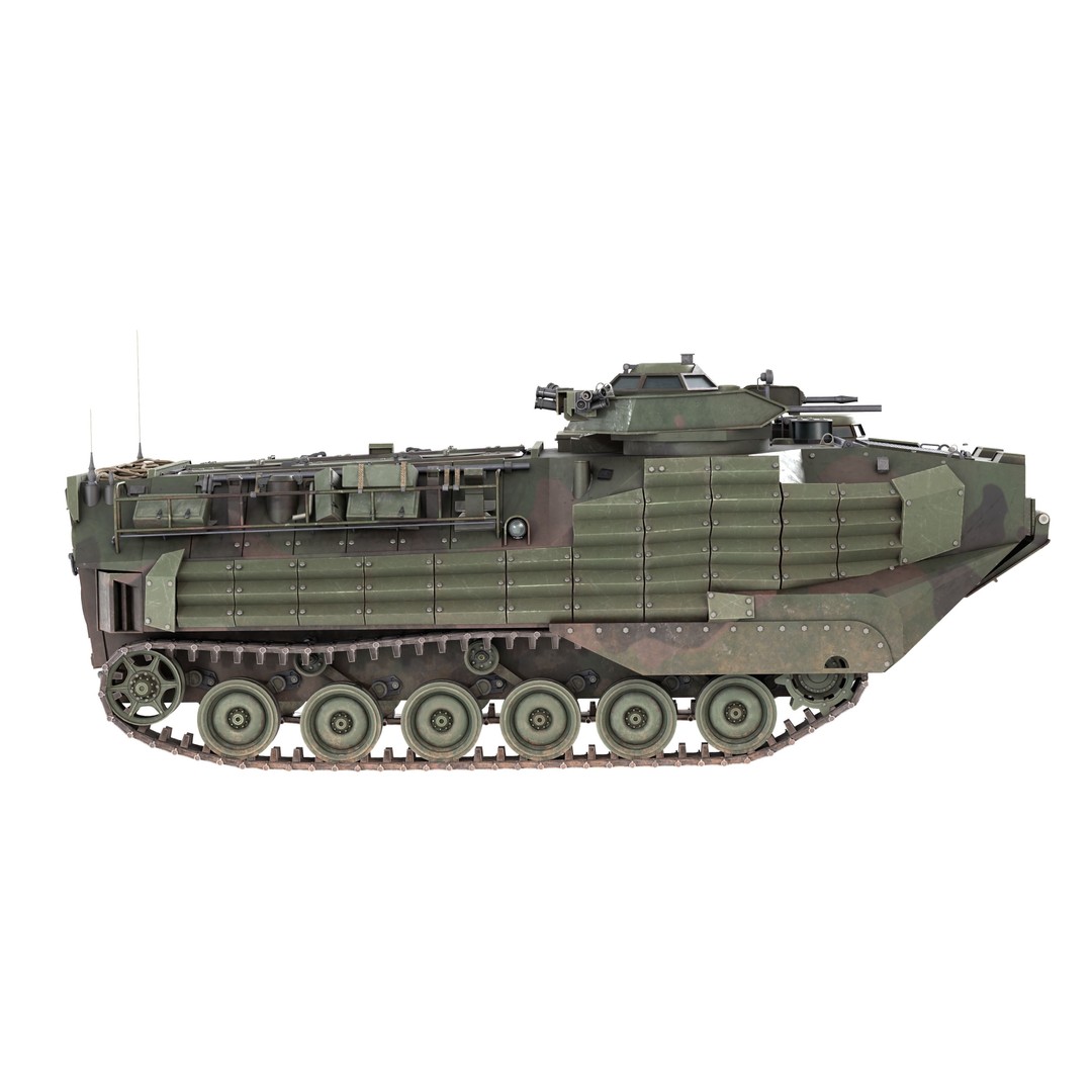 Assault Amphibious Vehicle AAVP 7A1 3D Model – Low Poly Game Asset, FBX - View 6