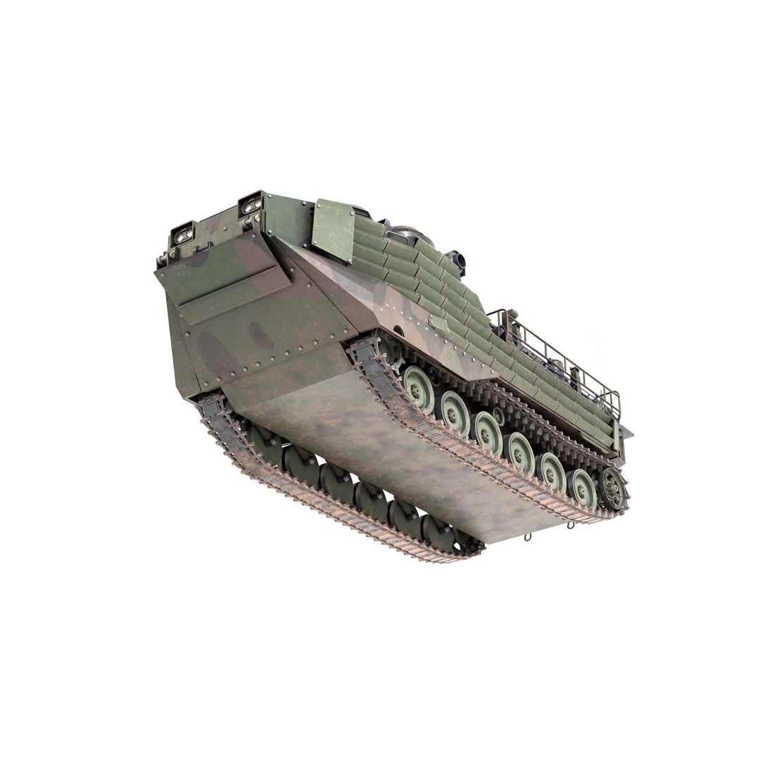 Assault Amphibious Vehicle AAVP 7A1 3D Model – Low Poly Game Asset, FBX - View 9