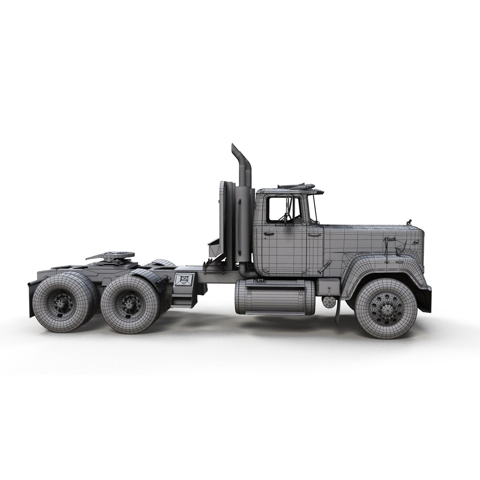 SuperLiner Flatbed Trailer - Low-Poly Game-Ready 3D Model - View 24