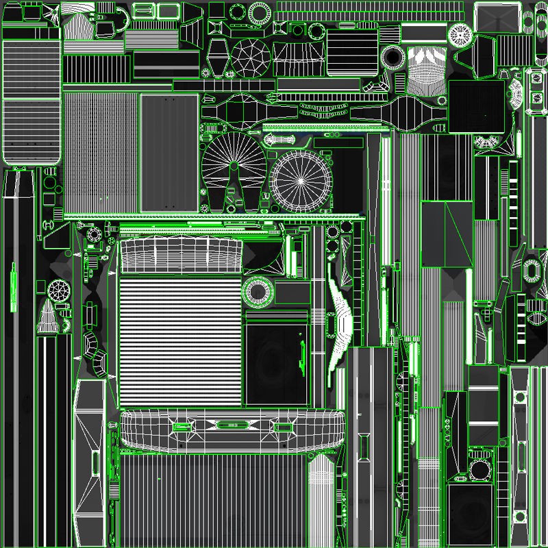 SuperLiner Flatbed Trailer - Low-Poly Game-Ready 3D Model - View 49