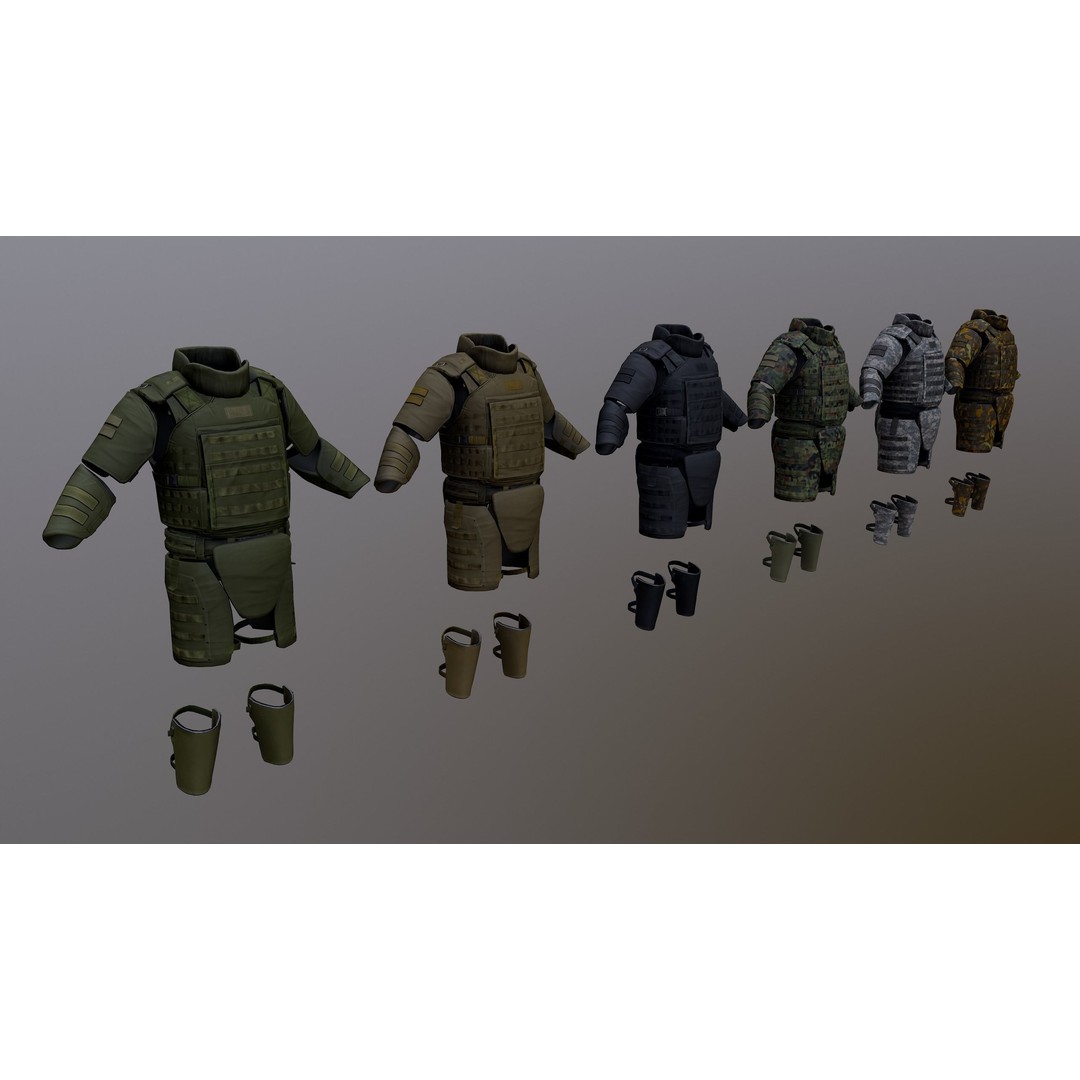 Assault Heavy Armor Vest 3D Model – Low Poly Rigged Game Asset, FBX