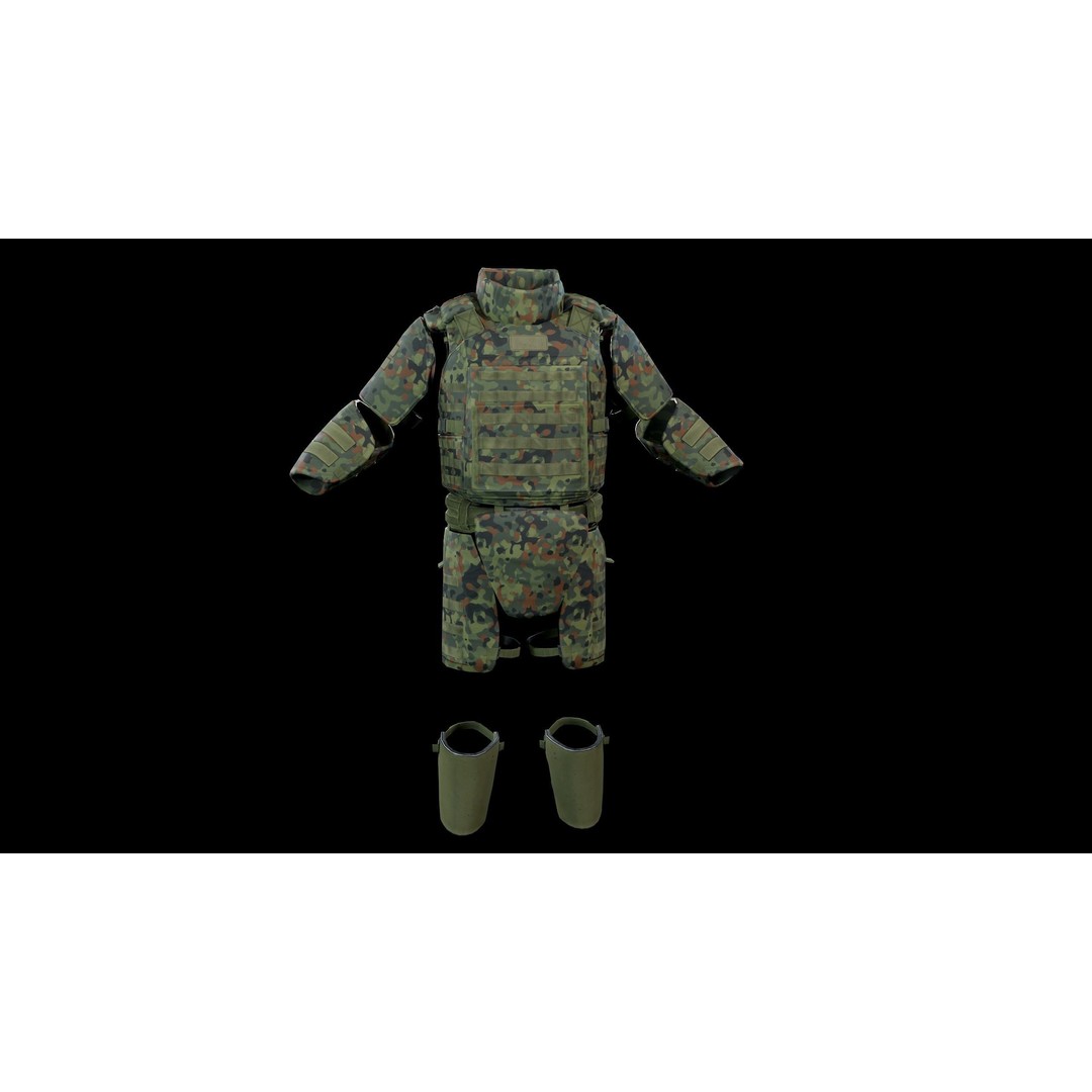 Assault Heavy Armor Vest 3D Model – Low Poly Rigged Game Asset, FBX - View 12