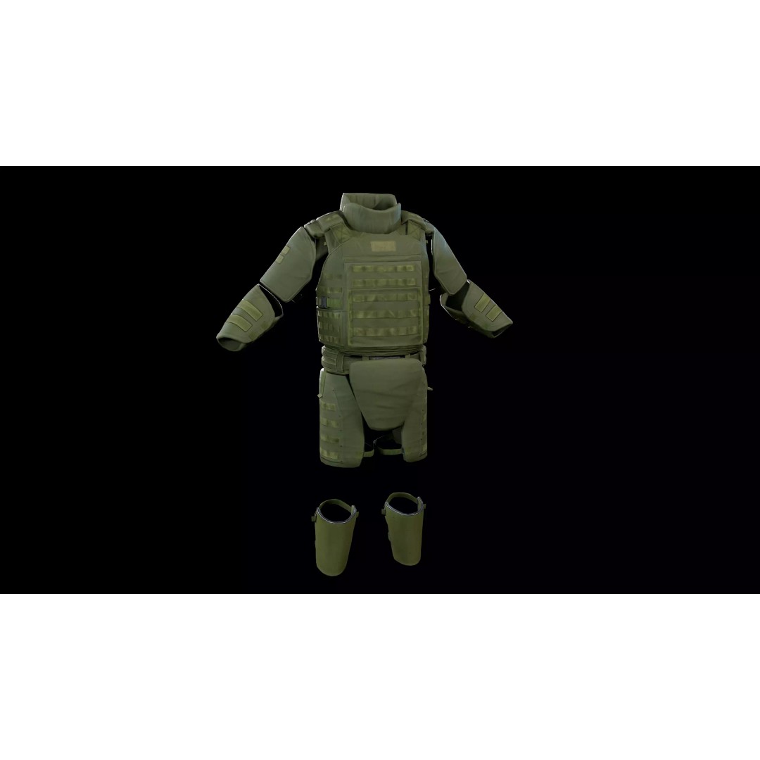 Assault Heavy Armor Vest 3D Model – Low Poly Rigged Game Asset, FBX - View 2