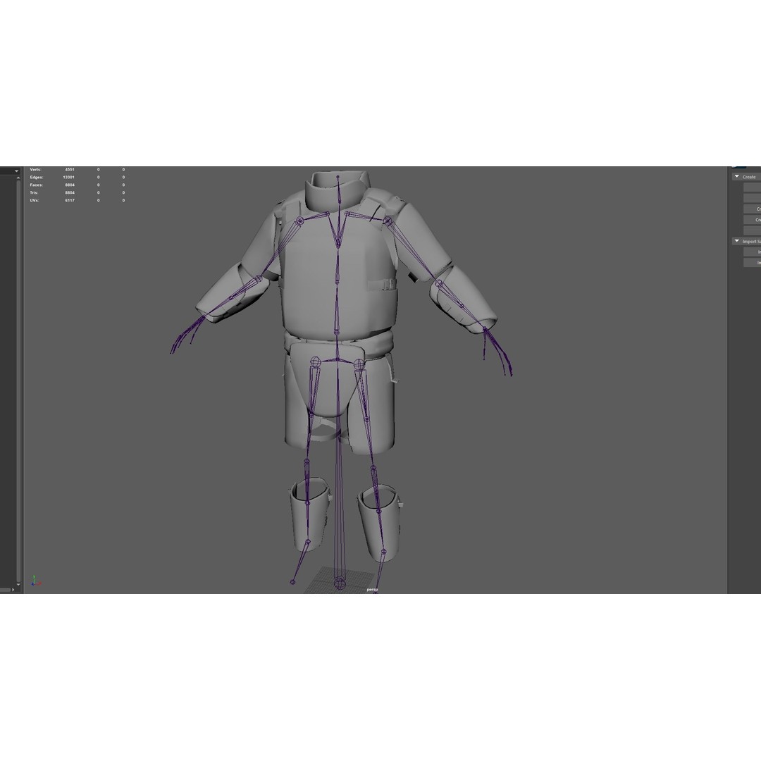 Assault Heavy Armor Vest 3D Model – Low Poly Rigged Game Asset, FBX - View 6