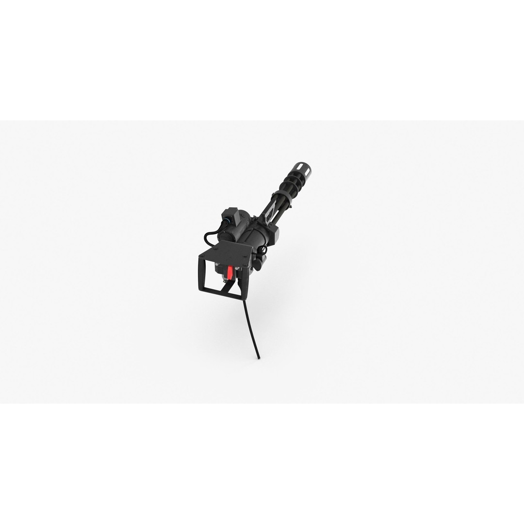 M134 Minigun 3D Model – Low Poly Game Asset, FBX, PBR Textures - View 12
