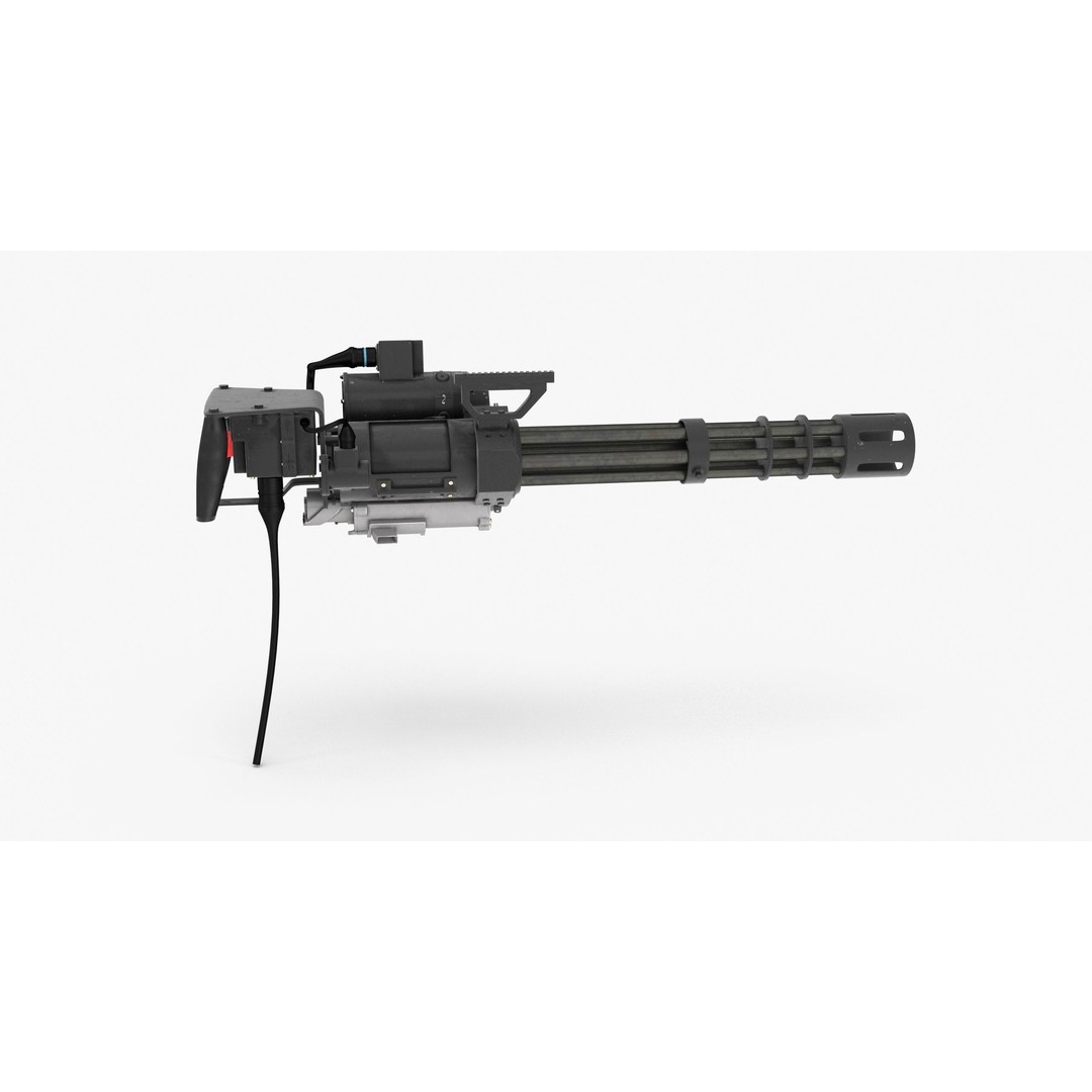 M134 Minigun 3D Model – Low Poly Game Asset, FBX, PBR Textures - View 15