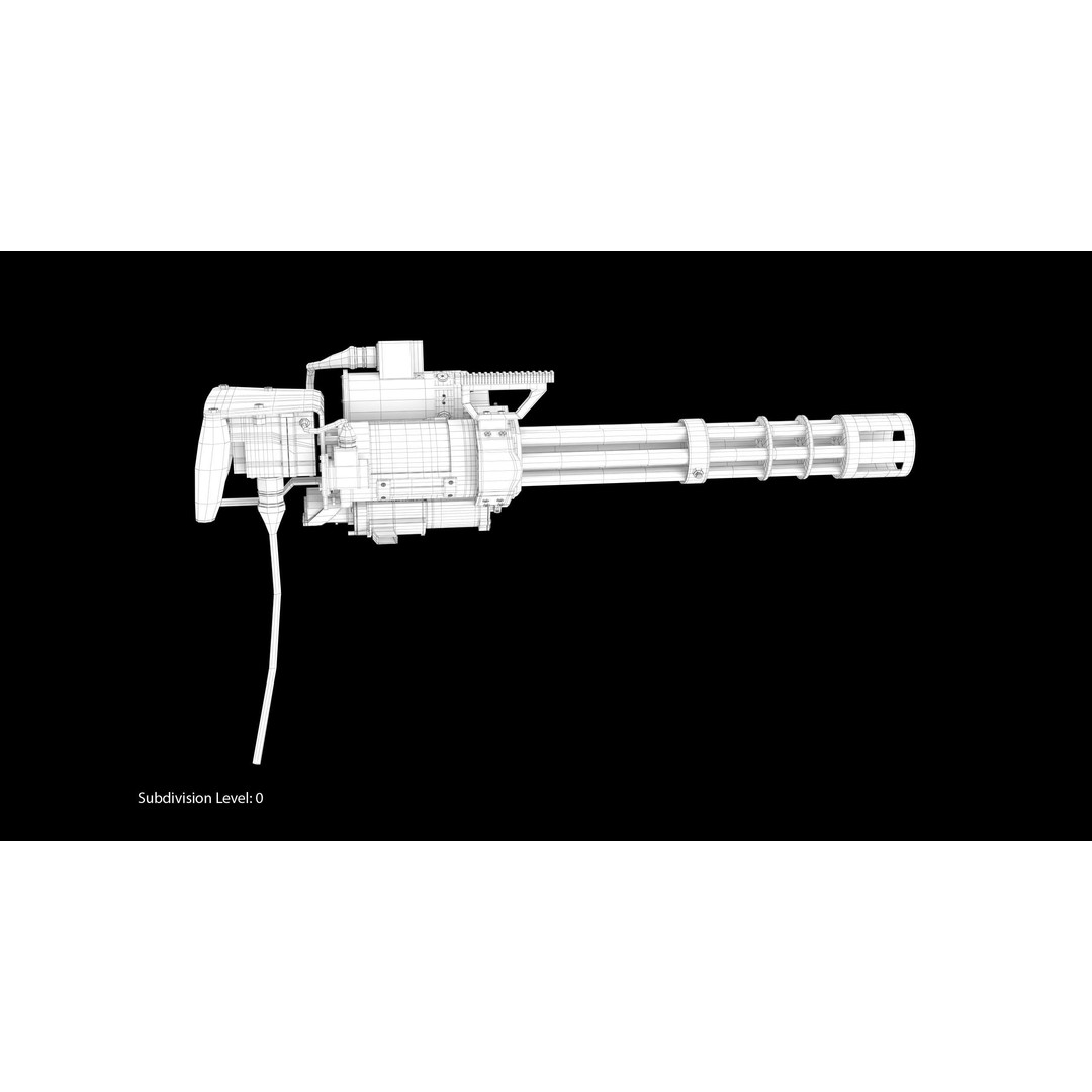 M134 Minigun 3D Model – Low Poly Game Asset, FBX, PBR Textures - View 16