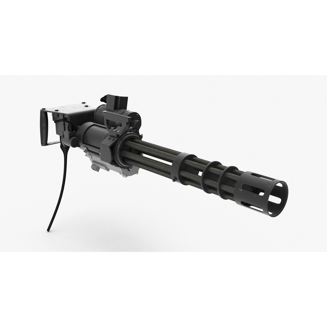 M134 Minigun 3D Model – Low Poly Game Asset, FBX, PBR Textures - View 18