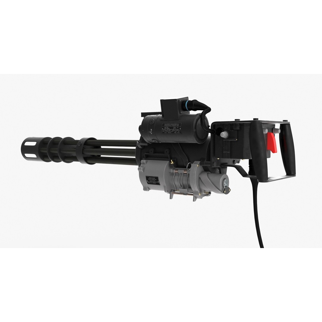 M134 Minigun 3D Model – Low Poly Game Asset, FBX, PBR Textures - View 21