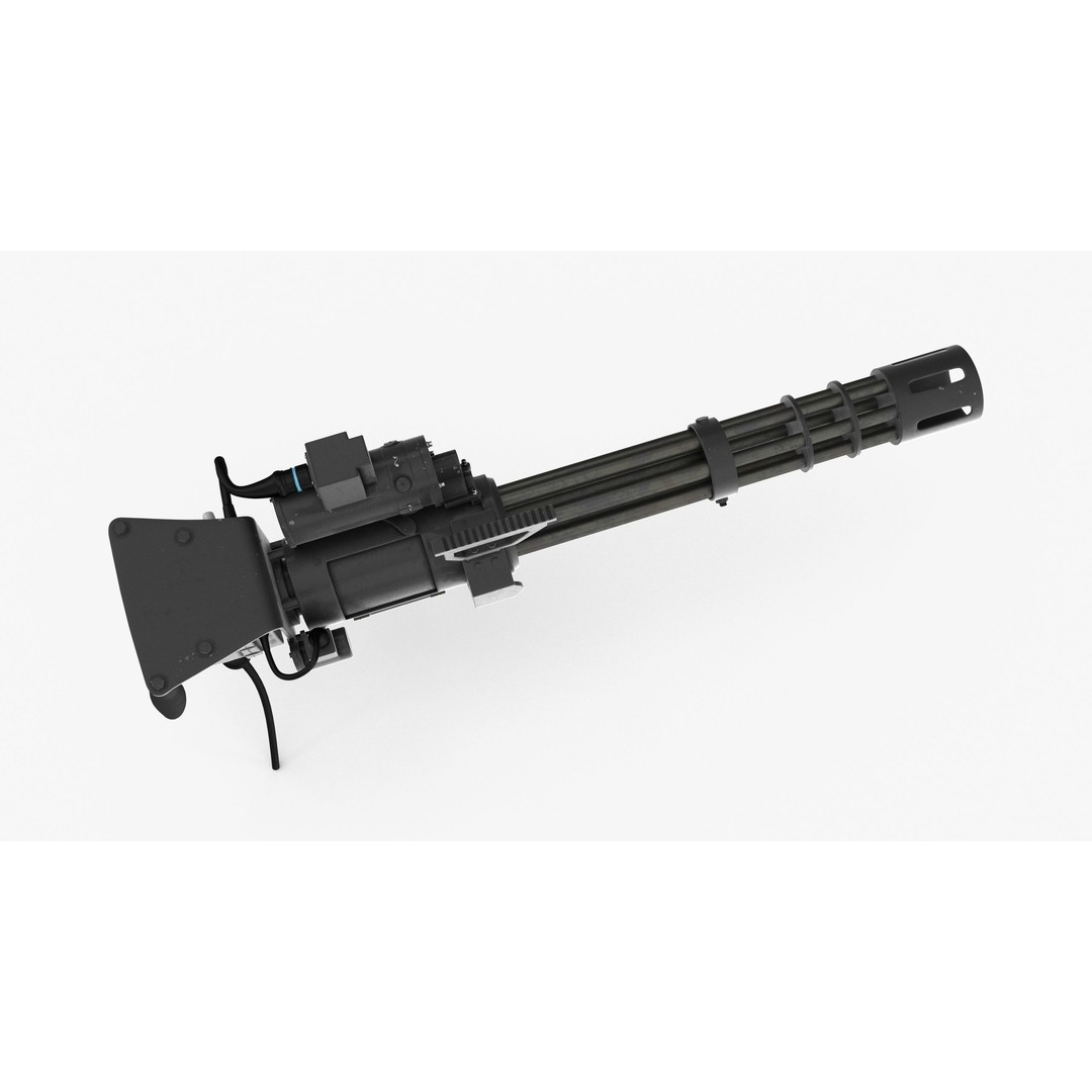 M134 Minigun 3D Model – Low Poly Game Asset, FBX, PBR Textures - View 24