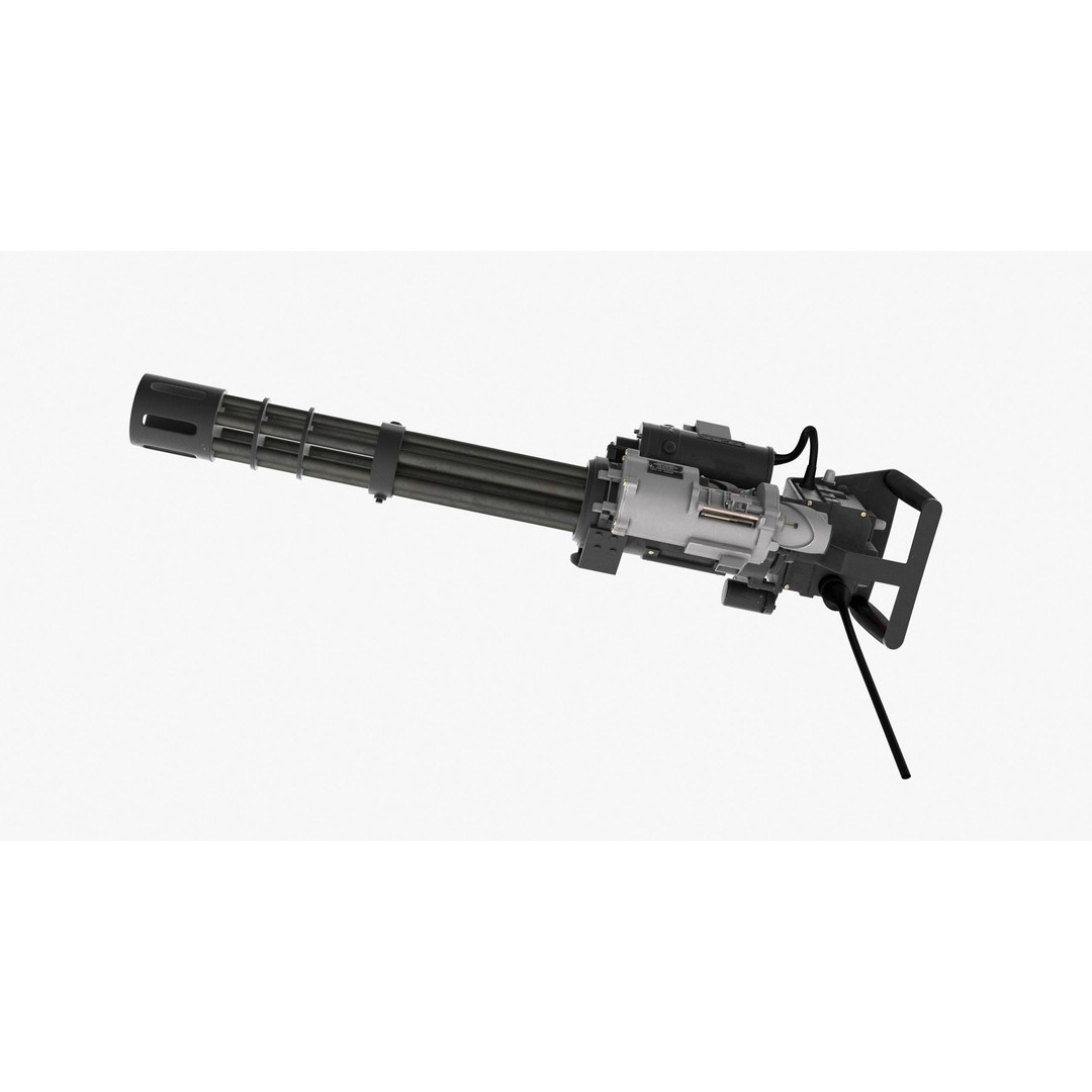M134 Minigun 3D Model – Low Poly Game Asset, FBX, PBR Textures - View 27