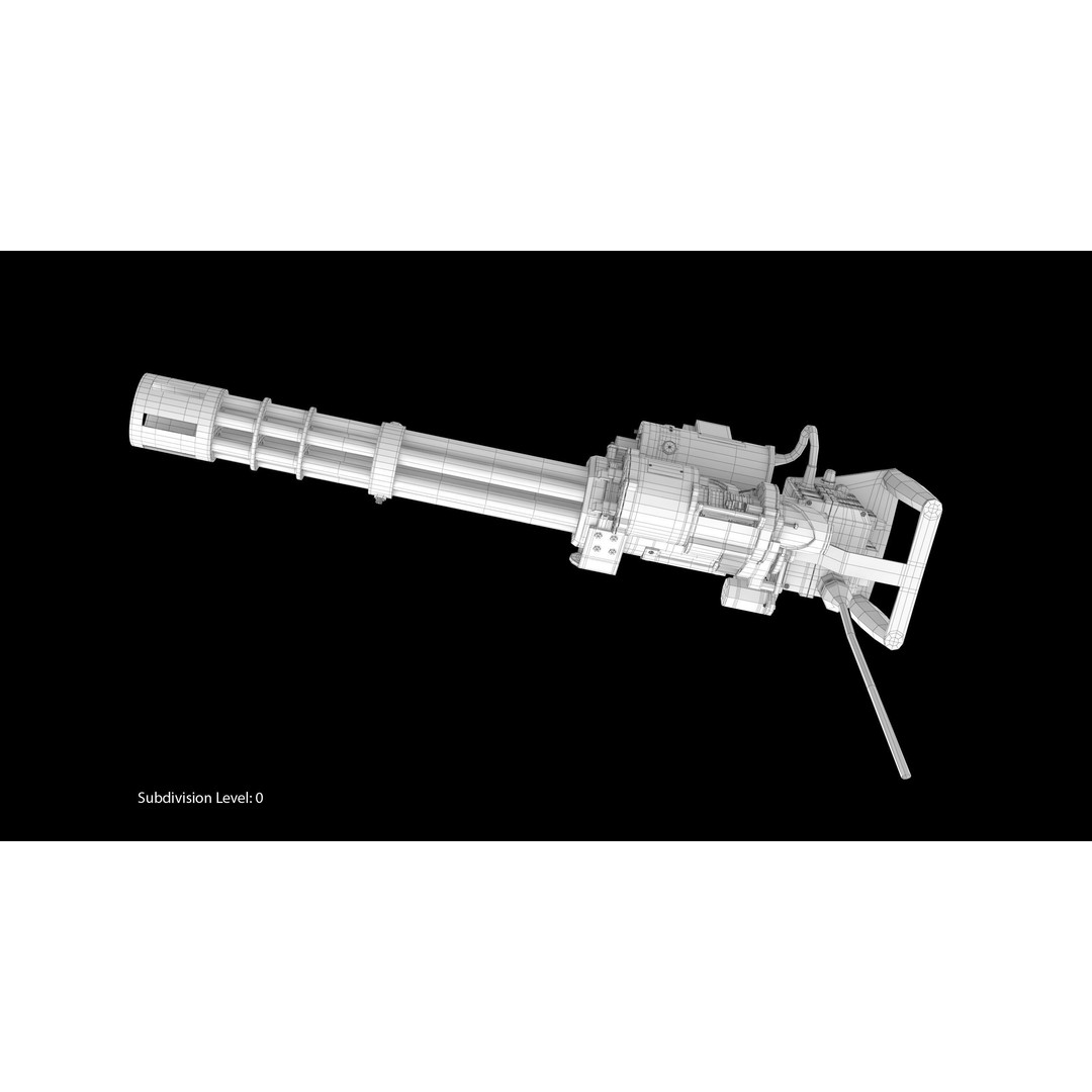 M134 Minigun 3D Model – Low Poly Game Asset, FBX, PBR Textures - View 28