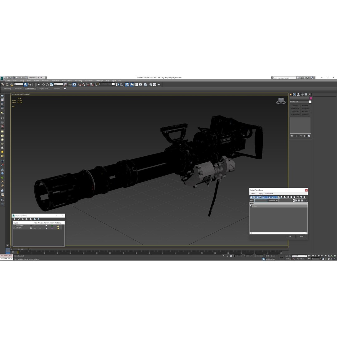 M134 Minigun 3D Model – Low Poly Game Asset, FBX, PBR Textures - View 30