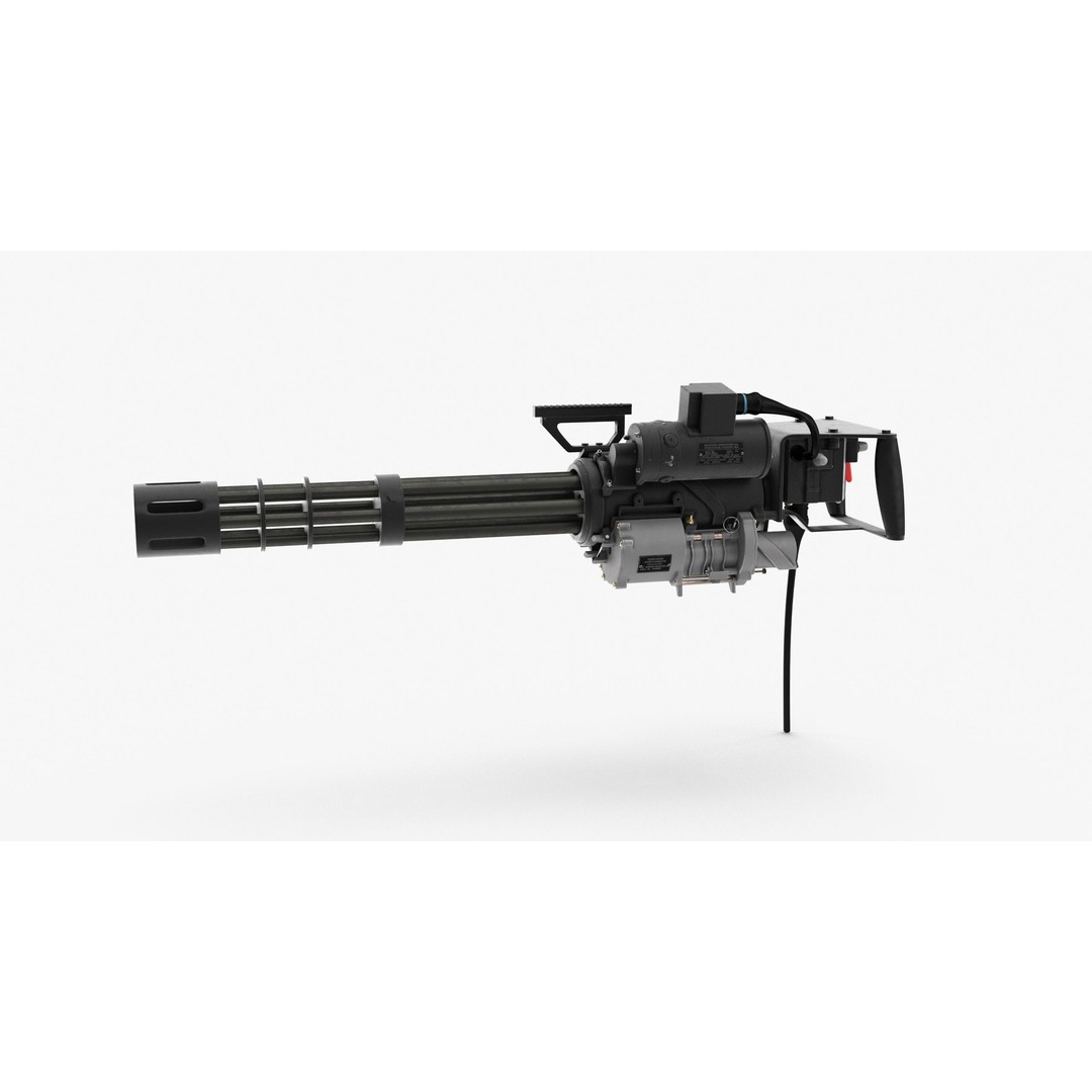 M134 Minigun 3D Model – Low Poly Game Asset, FBX, PBR Textures - View 6