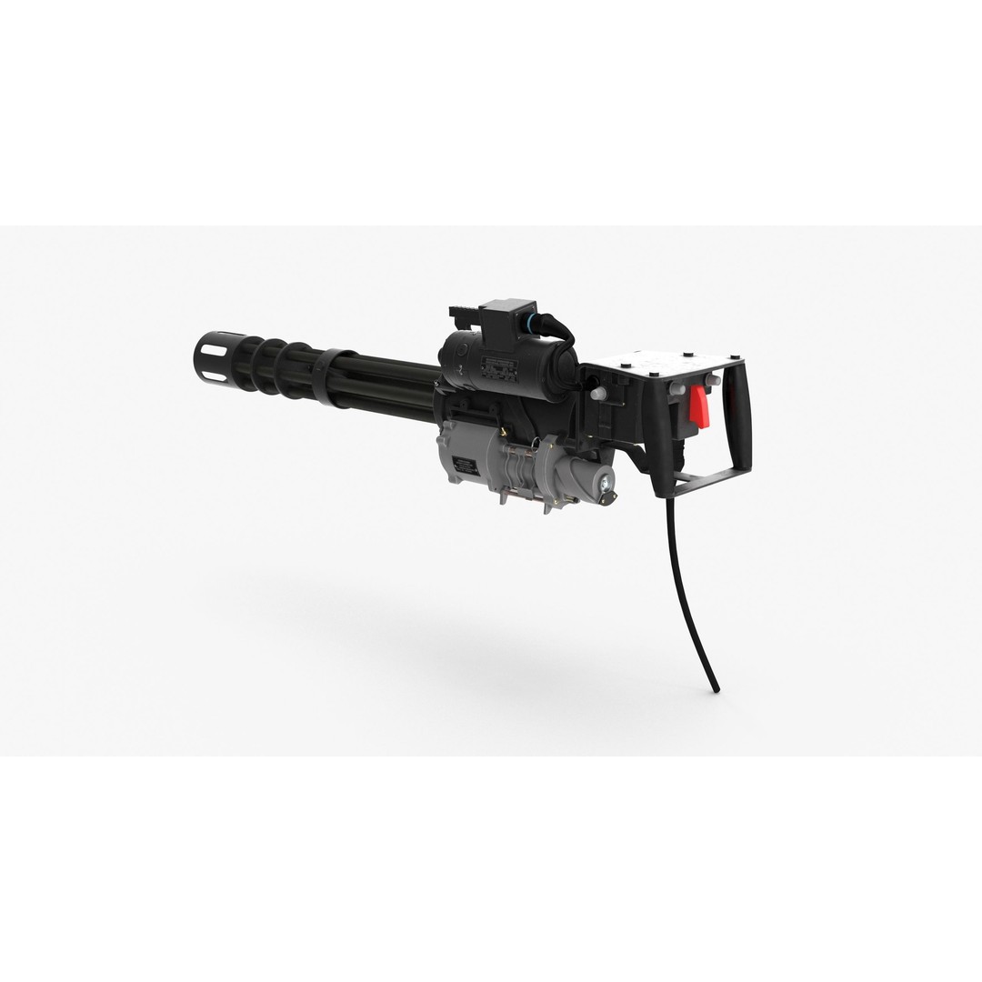 M134 Minigun 3D Model – Low Poly Game Asset, FBX, PBR Textures - View 9