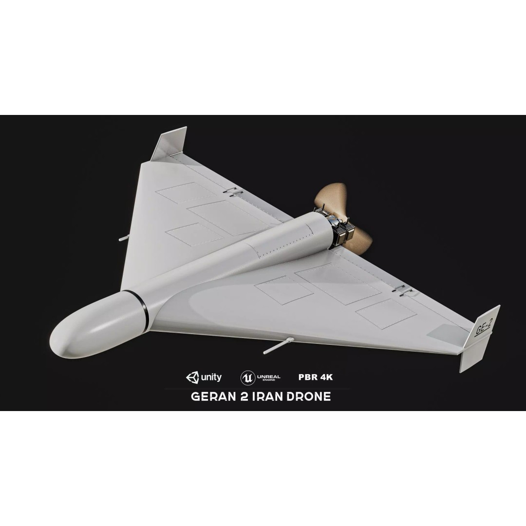 Geran-2 Iran Shahed-136 Drone 3D Model – Low Poly PBR Game Asset, FBX - View 2