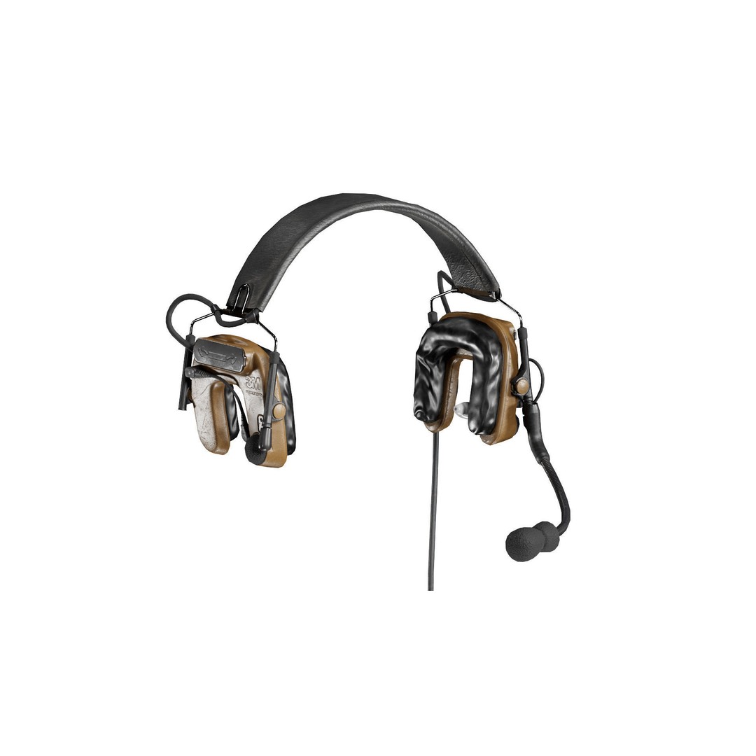 3M PELTOR COMTAC IV Headset 3D Model – Low Poly Game Asset, FBX - View 3