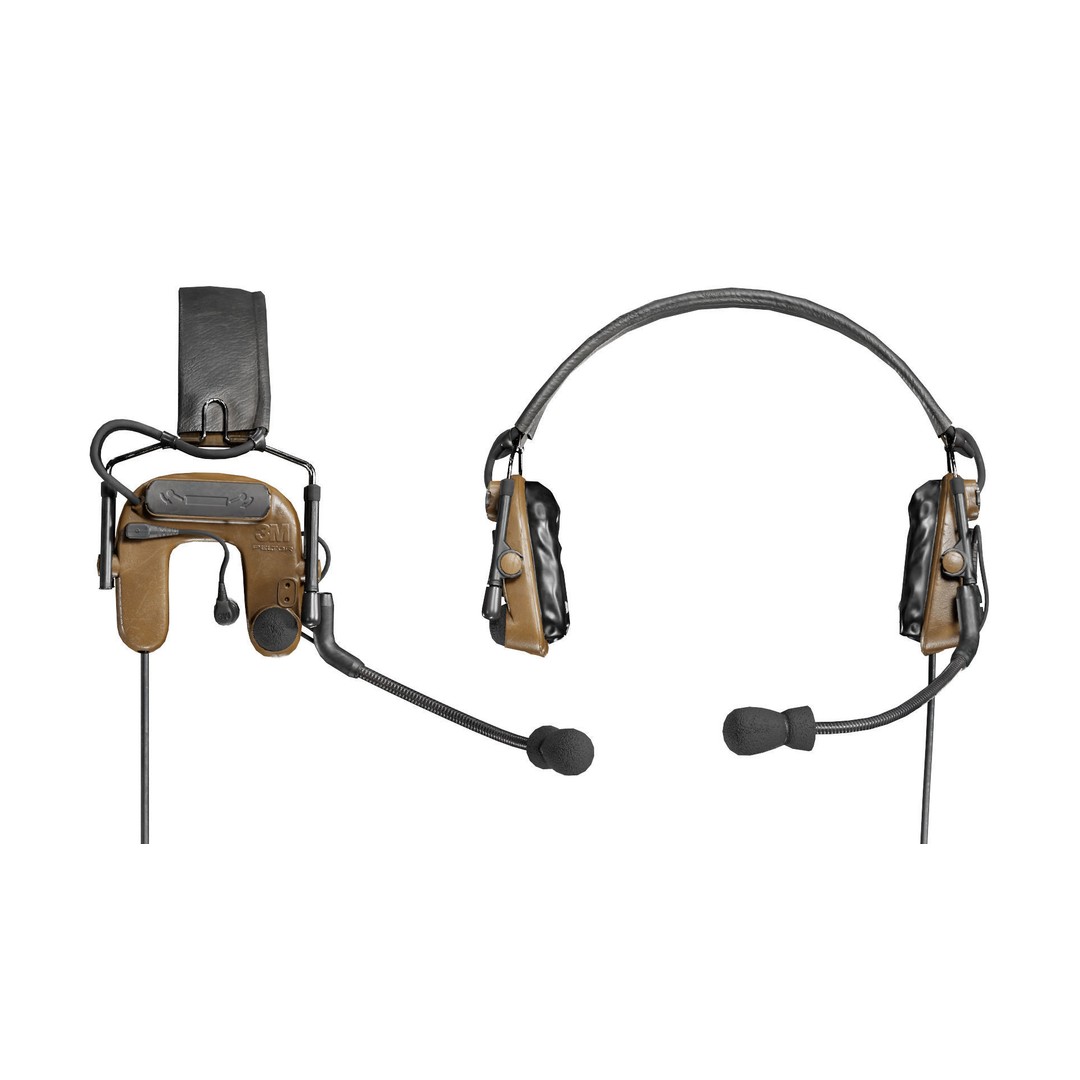3M PELTOR COMTAC IV Headset 3D Model – Low Poly Game Asset, FBX - View 4