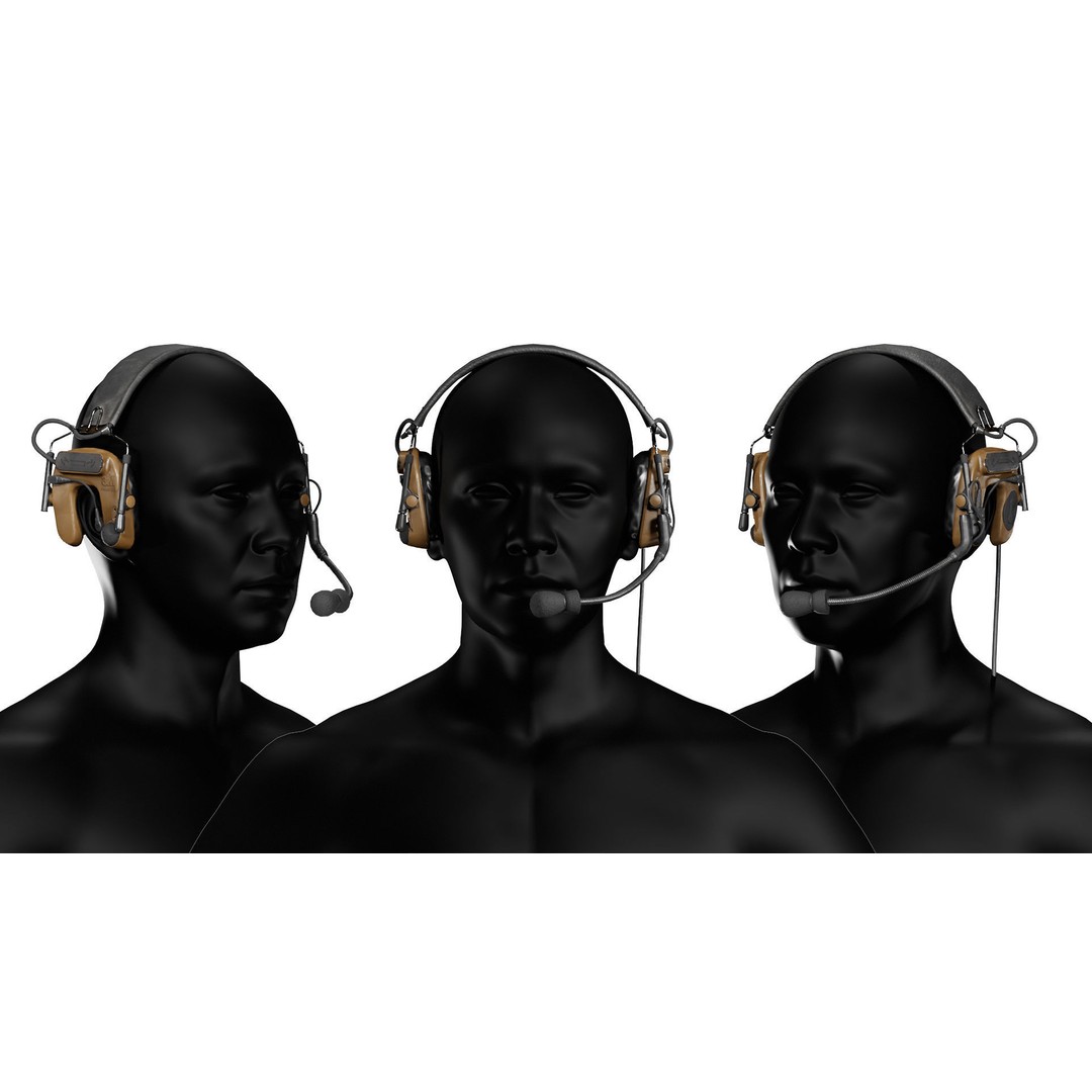 3M PELTOR COMTAC IV Headset 3D Model – Low Poly Game Asset, FBX - View 7