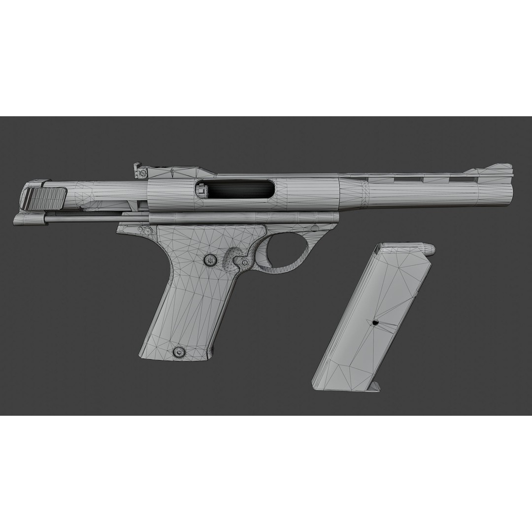 Automag 180 3D Model – Low Poly Rigged Weapon with PBR Textures
