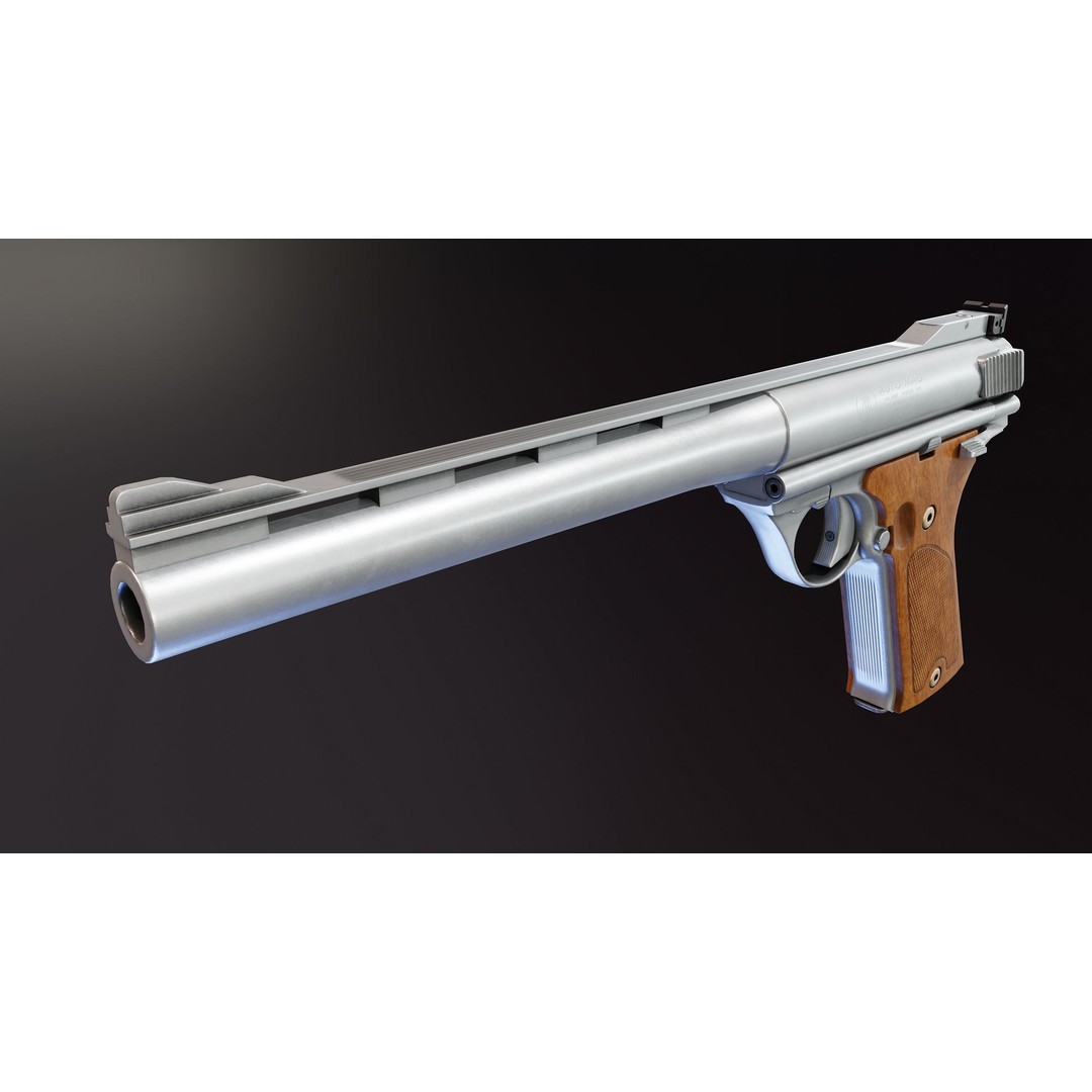 Automag 180 3D Model – Low Poly Rigged Weapon with PBR Textures - View 10