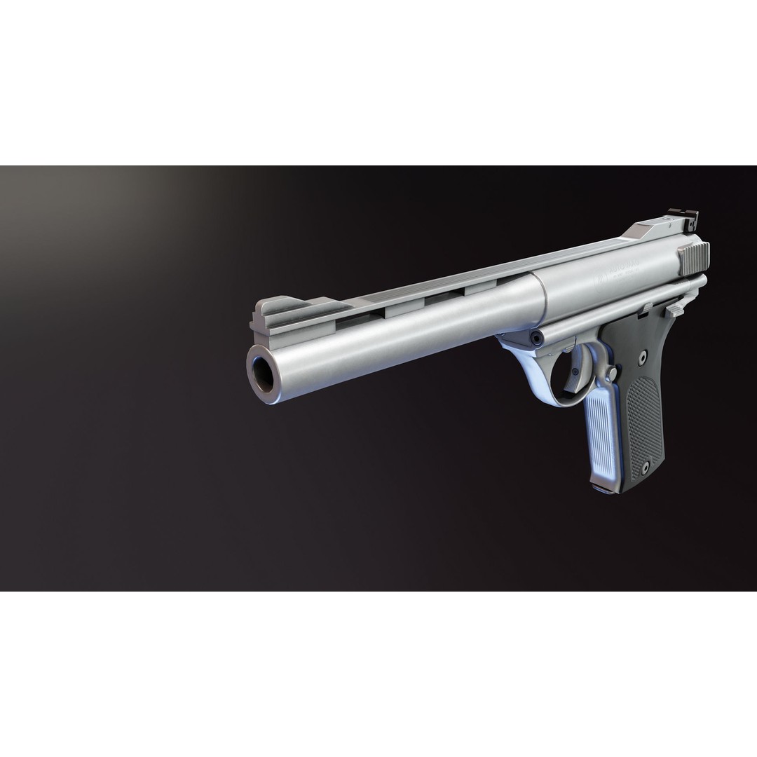 Automag 180 3D Model – Low Poly Rigged Weapon with PBR Textures - View 11