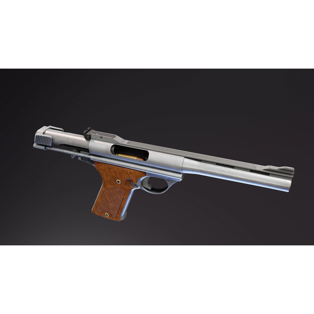 Automag 180 3D Model – Low Poly Rigged Weapon with PBR Textures - View 12