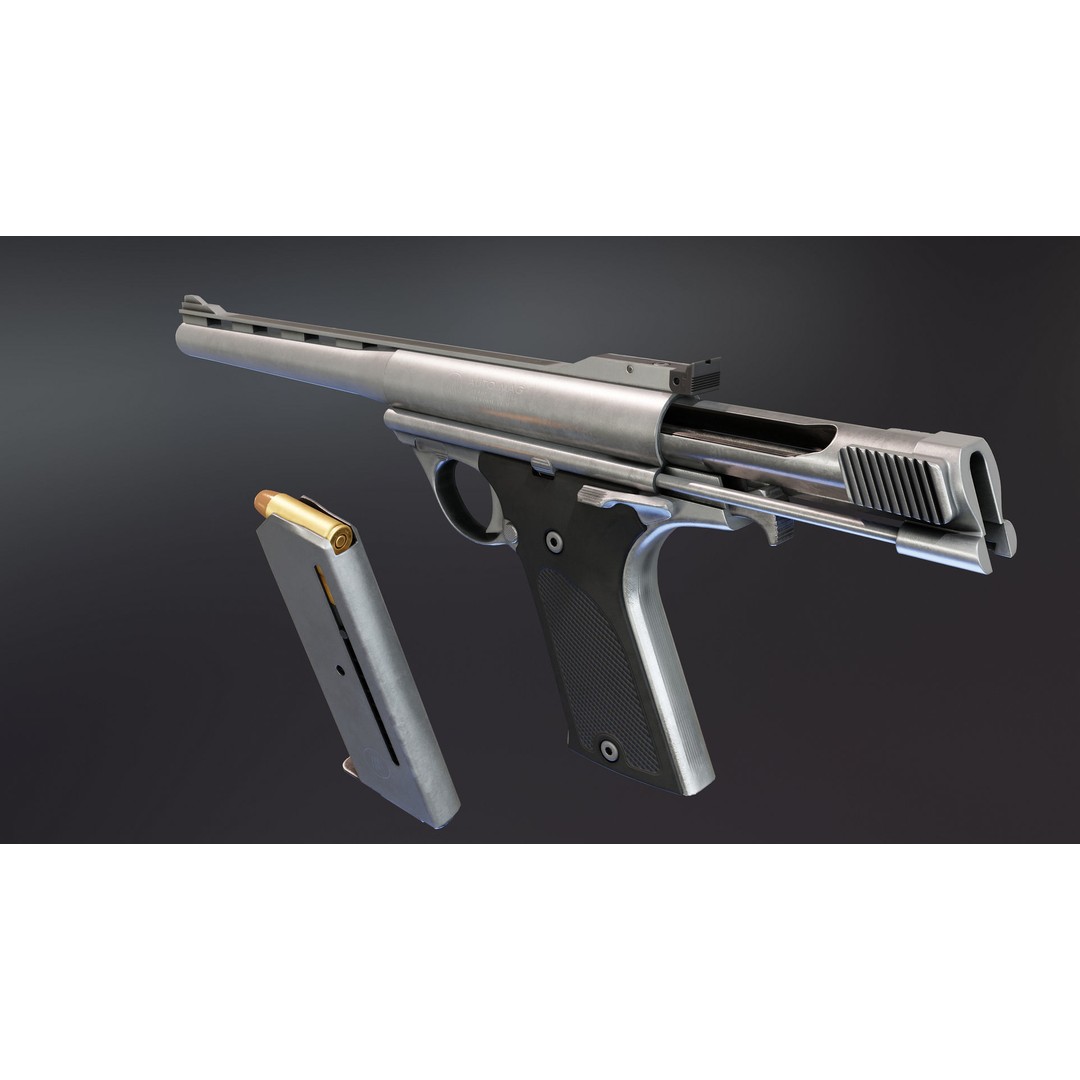Automag 180 3D Model – Low Poly Rigged Weapon with PBR Textures - View 13