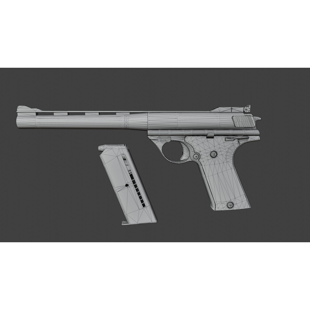 Automag 180 3D Model – Low Poly Rigged Weapon with PBR Textures - View 15
