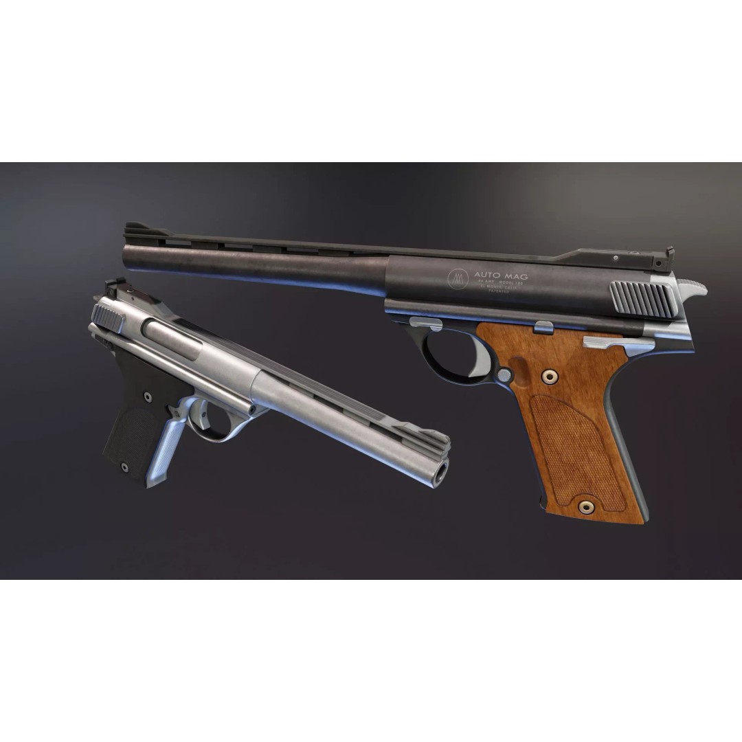 Automag 180 3D Model – Low Poly Rigged Weapon with PBR Textures - View 2