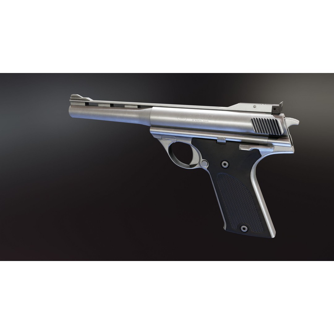 Automag 180 3D Model – Low Poly Rigged Weapon with PBR Textures - View 3