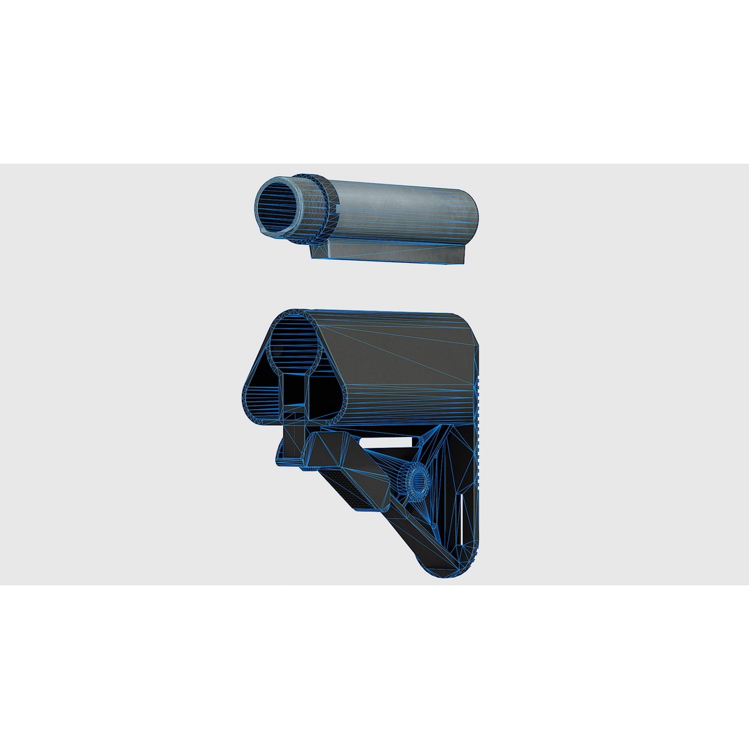 PDW Buttstock Kit 3D Model – Low Poly Replica Model, FBX